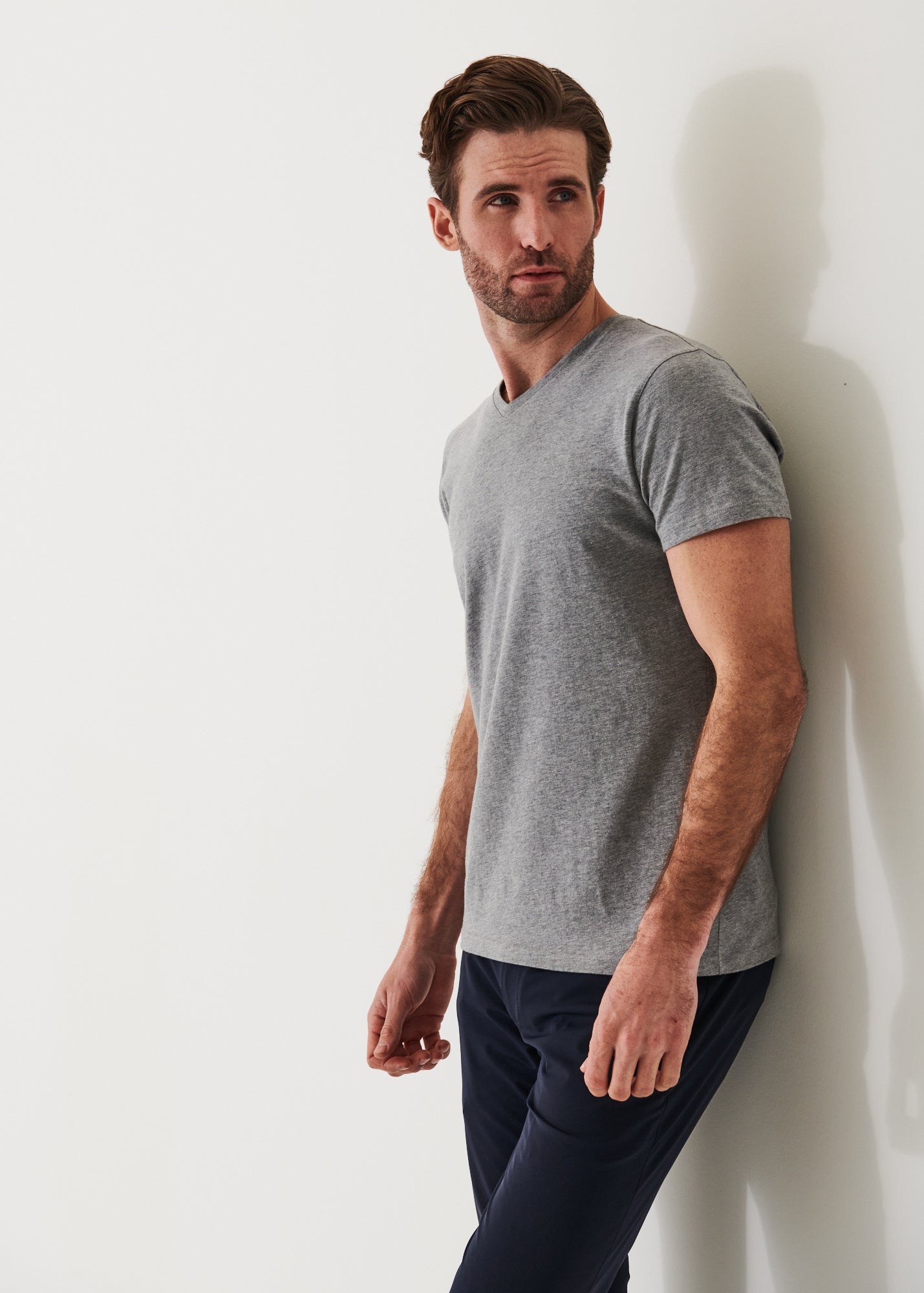 Pima Cotton Stretch V-Neck T-Shirt