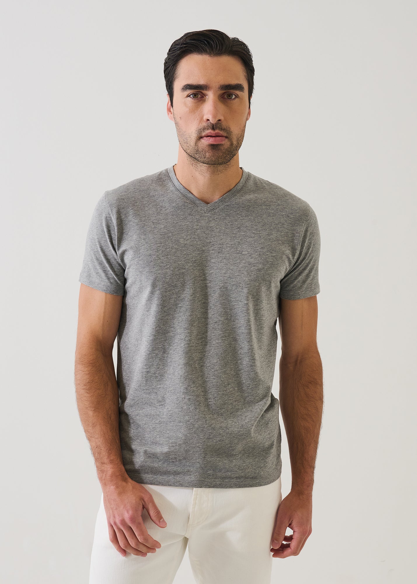 Pima Cotton Stretch V-Neck T-Shirt