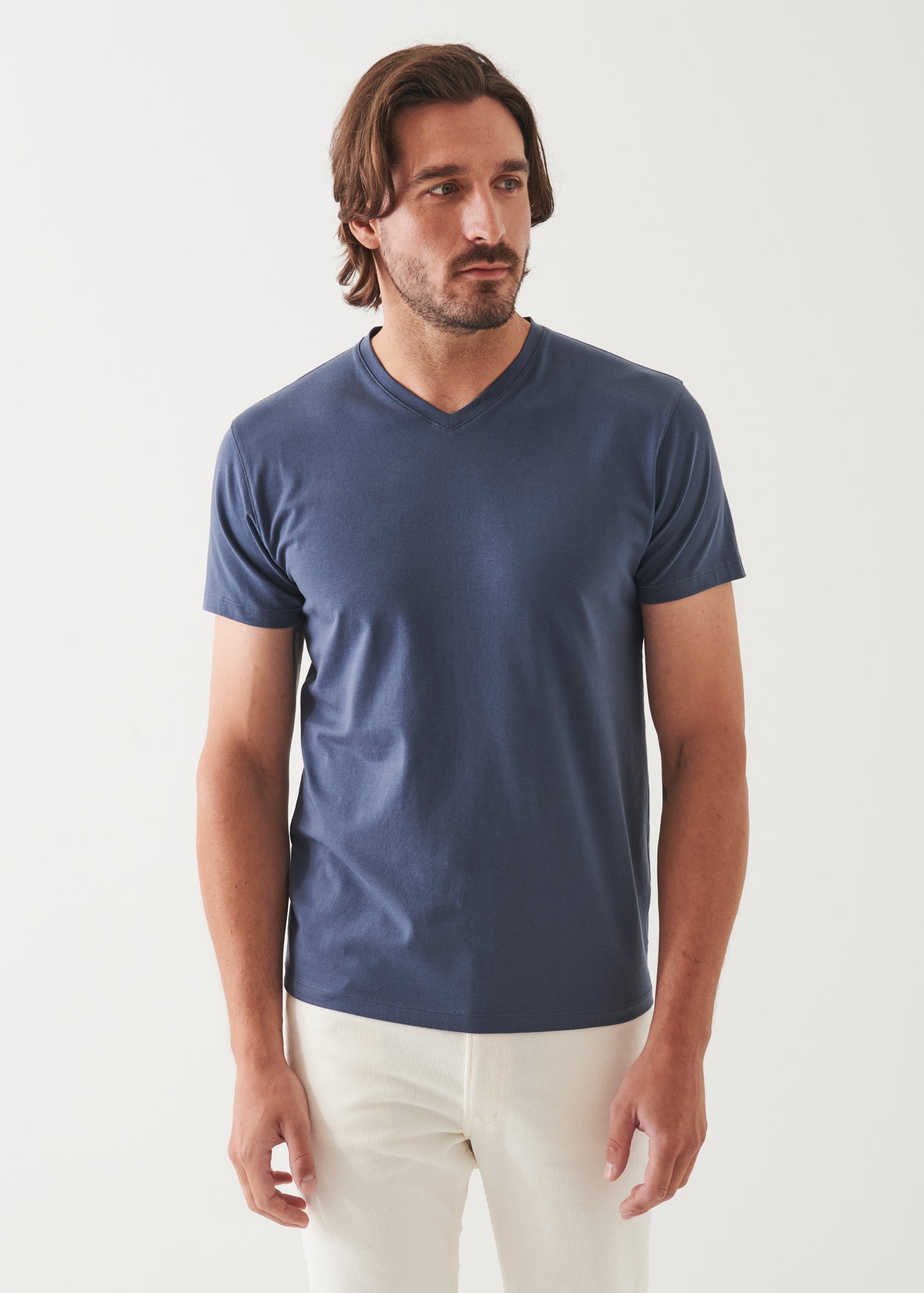 Pima Cotton Stretch V-Neck T-Shirt - PATRICK ASSARAF