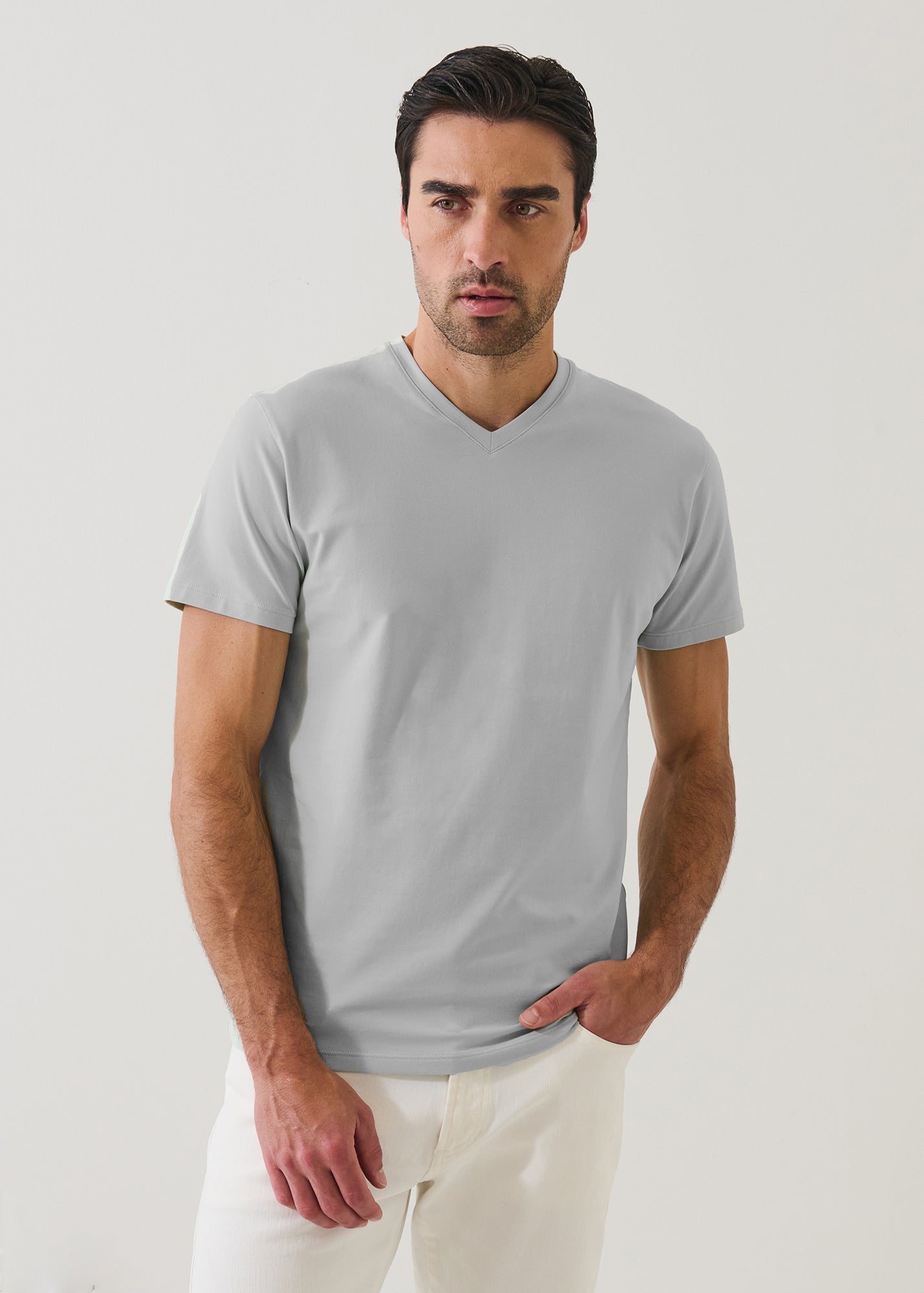 Pima Cotton Stretch V-Neck T-Shirt - PATRICK ASSARAF