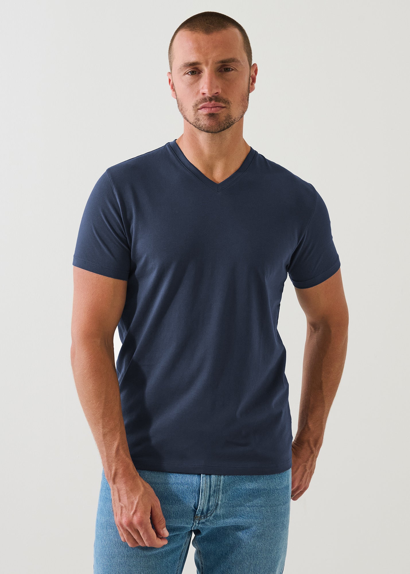 Pima Cotton Stretch V-Neck T-Shirt - PATRICK ASSARAF