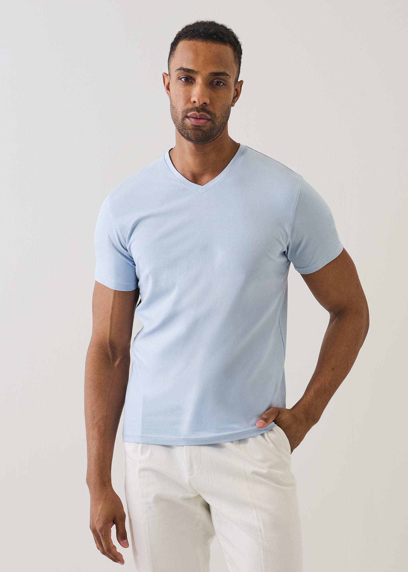 Pima Cotton Stretch V-Neck T-Shirt - PATRICK ASSARAF