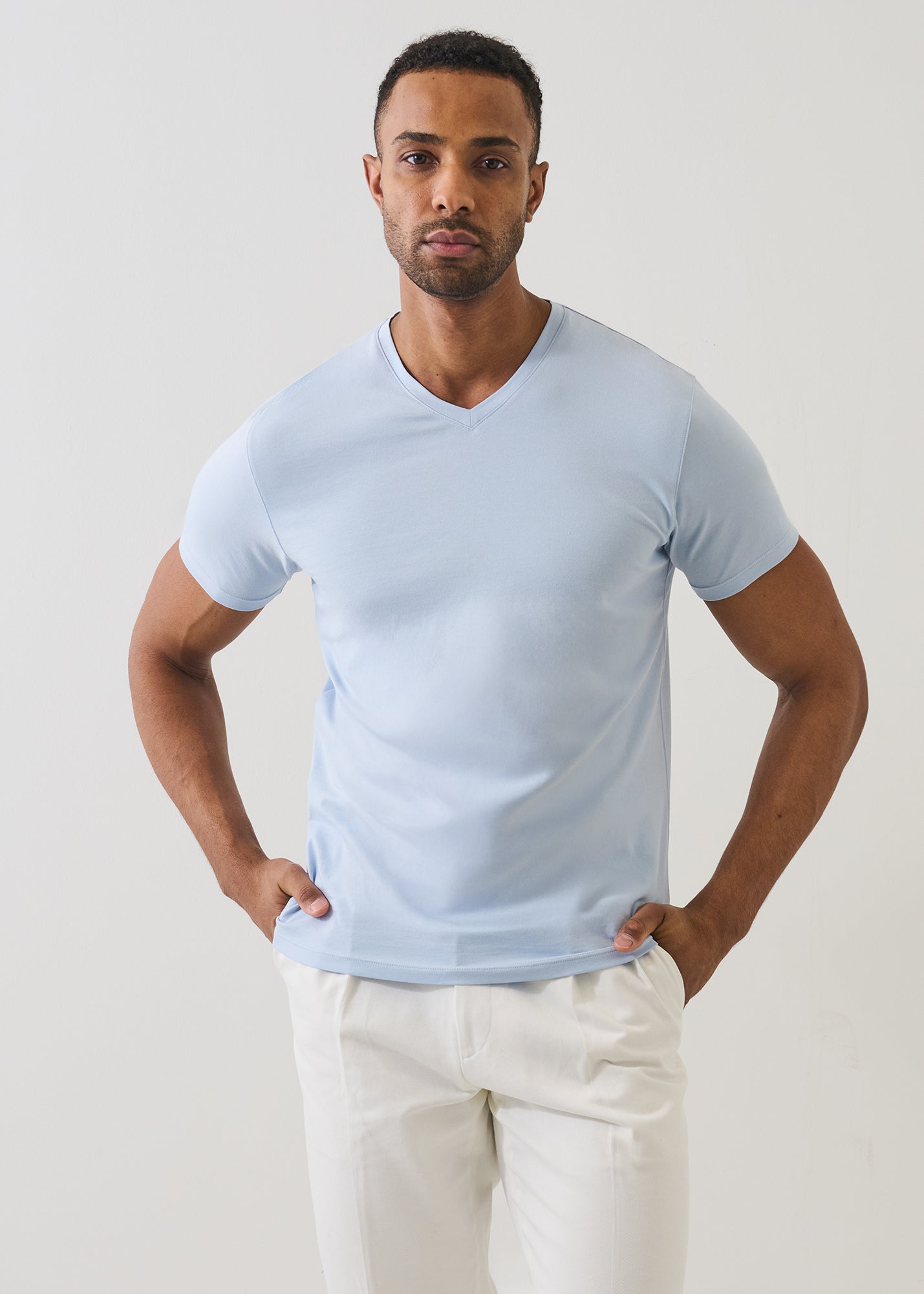 Pima Cotton Stretch V-Neck T-Shirt - PATRICK ASSARAF