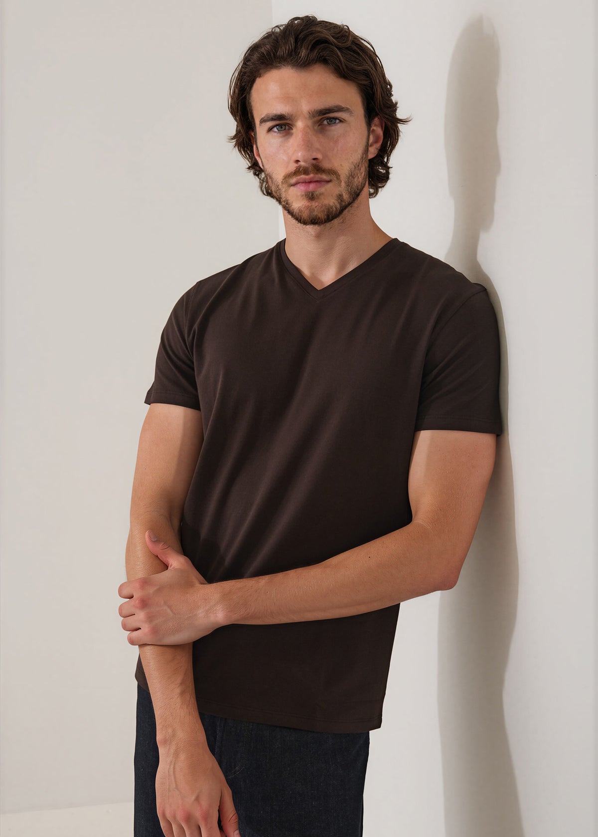 Pima Cotton Stretch V-Neck T-Shirt - PATRICK ASSARAF