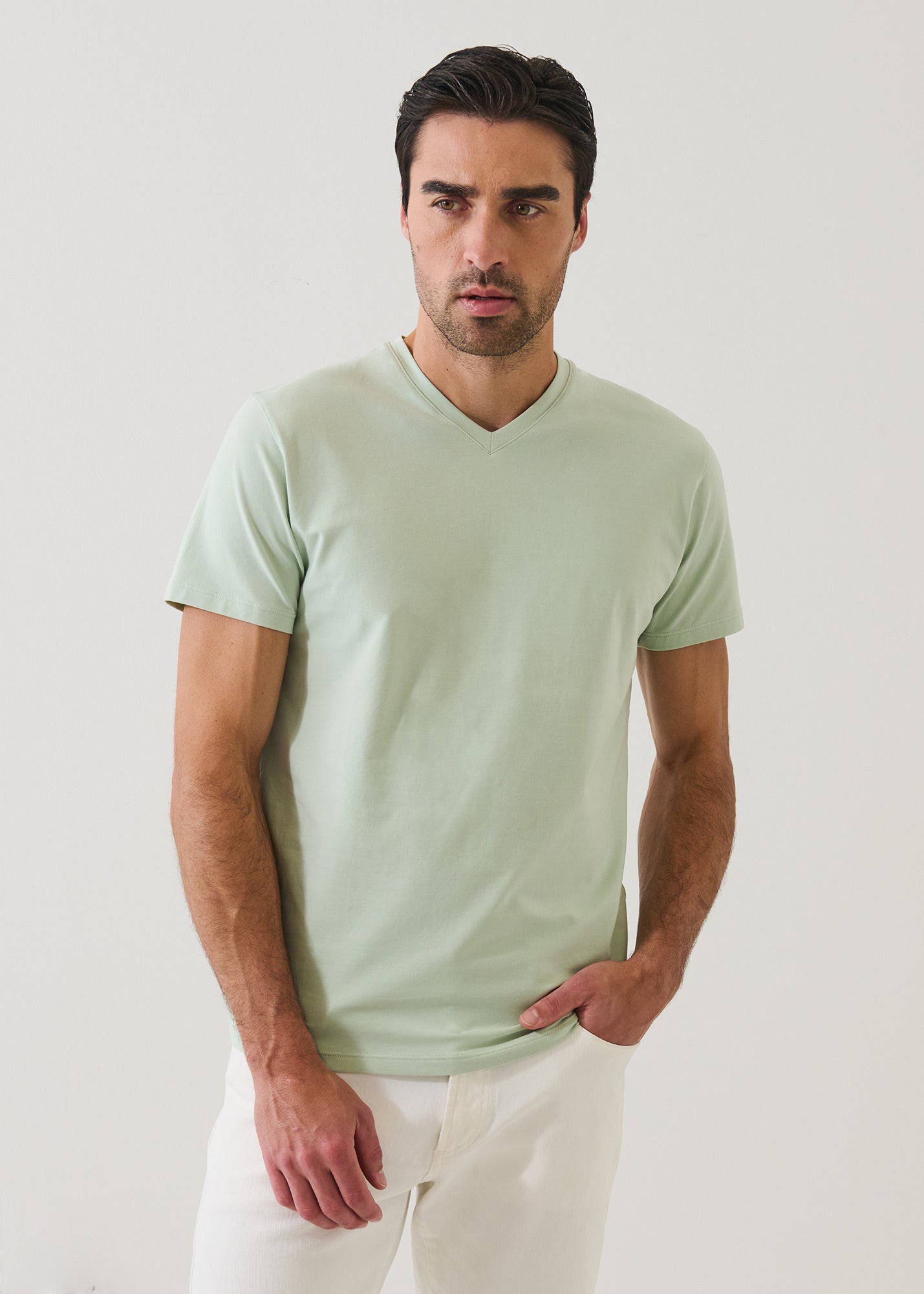 Pima Cotton Stretch V-Neck T-Shirt - PATRICK ASSARAF