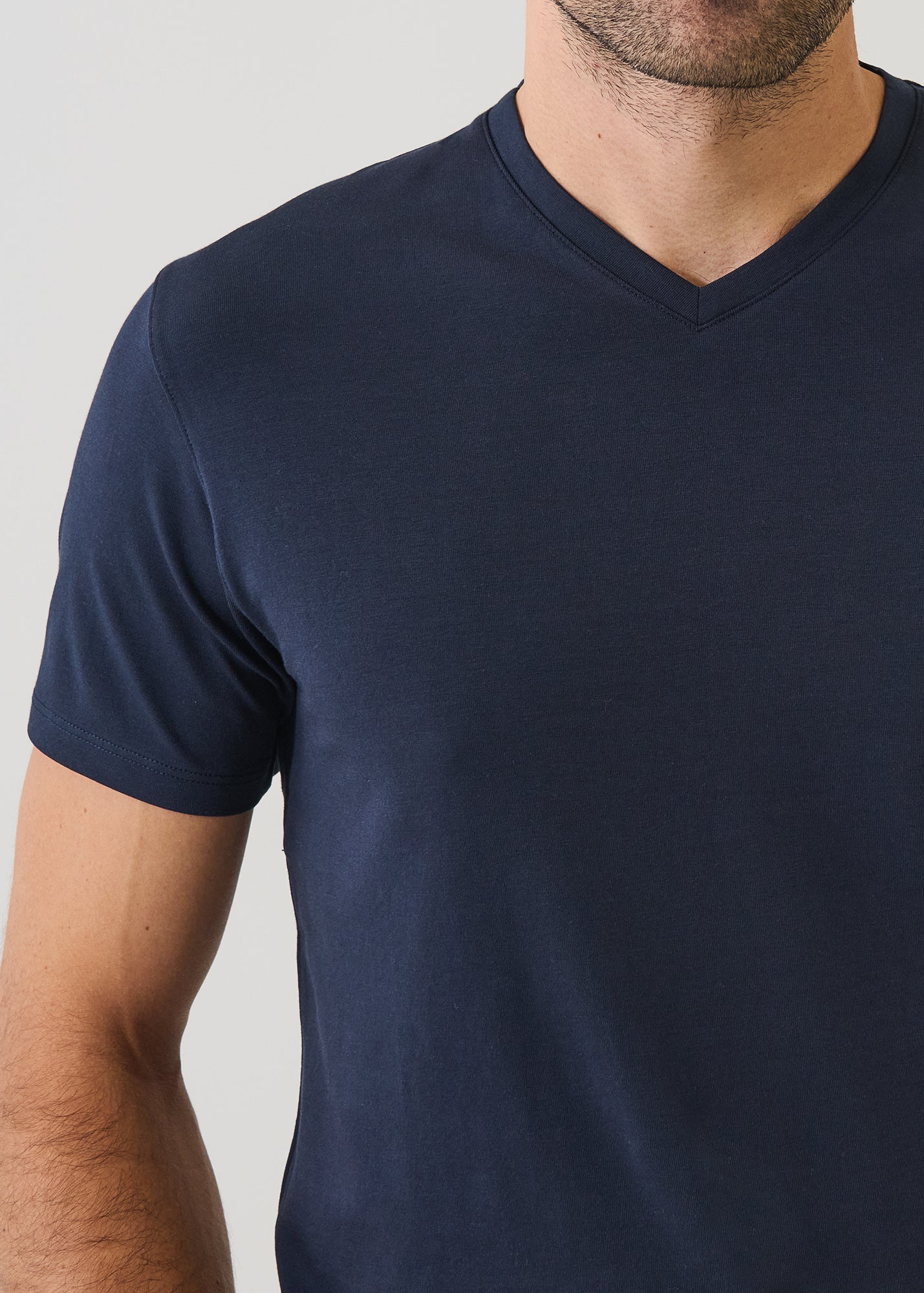 Pima Cotton Stretch V-Neck T-Shirt