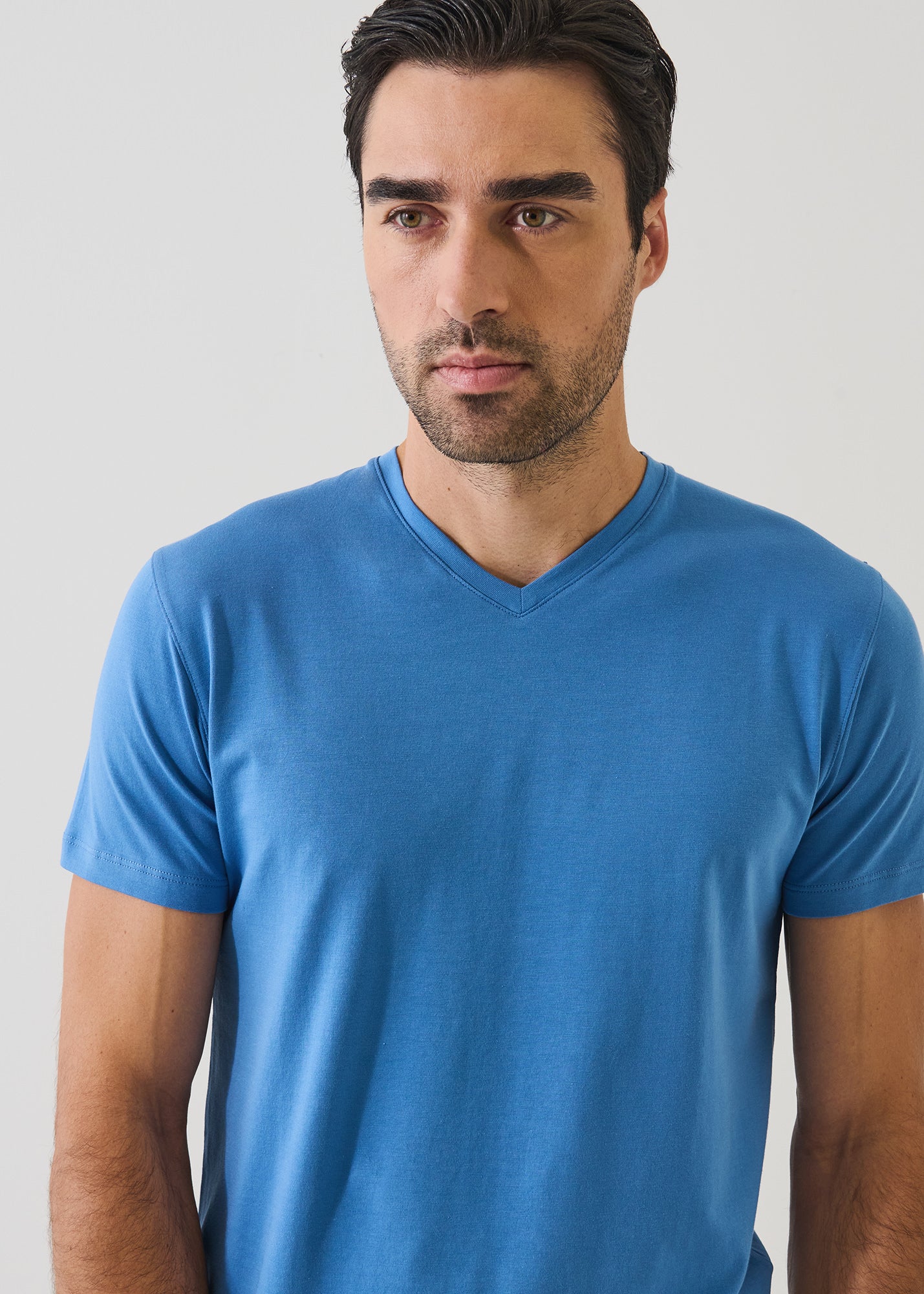 Pima Cotton Stretch V-Neck T-Shirt
