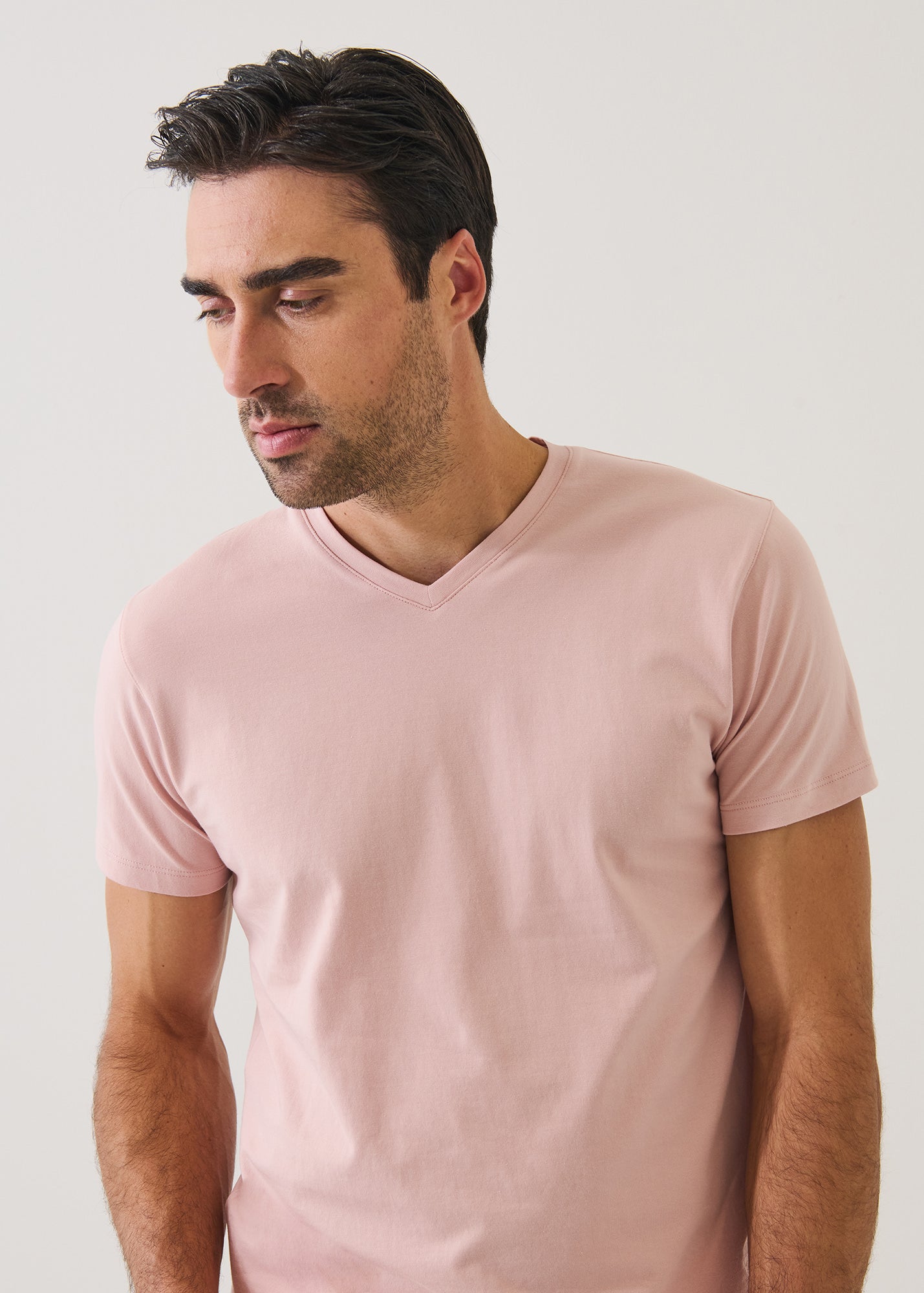 Pima Cotton Stretch V-Neck T-Shirt