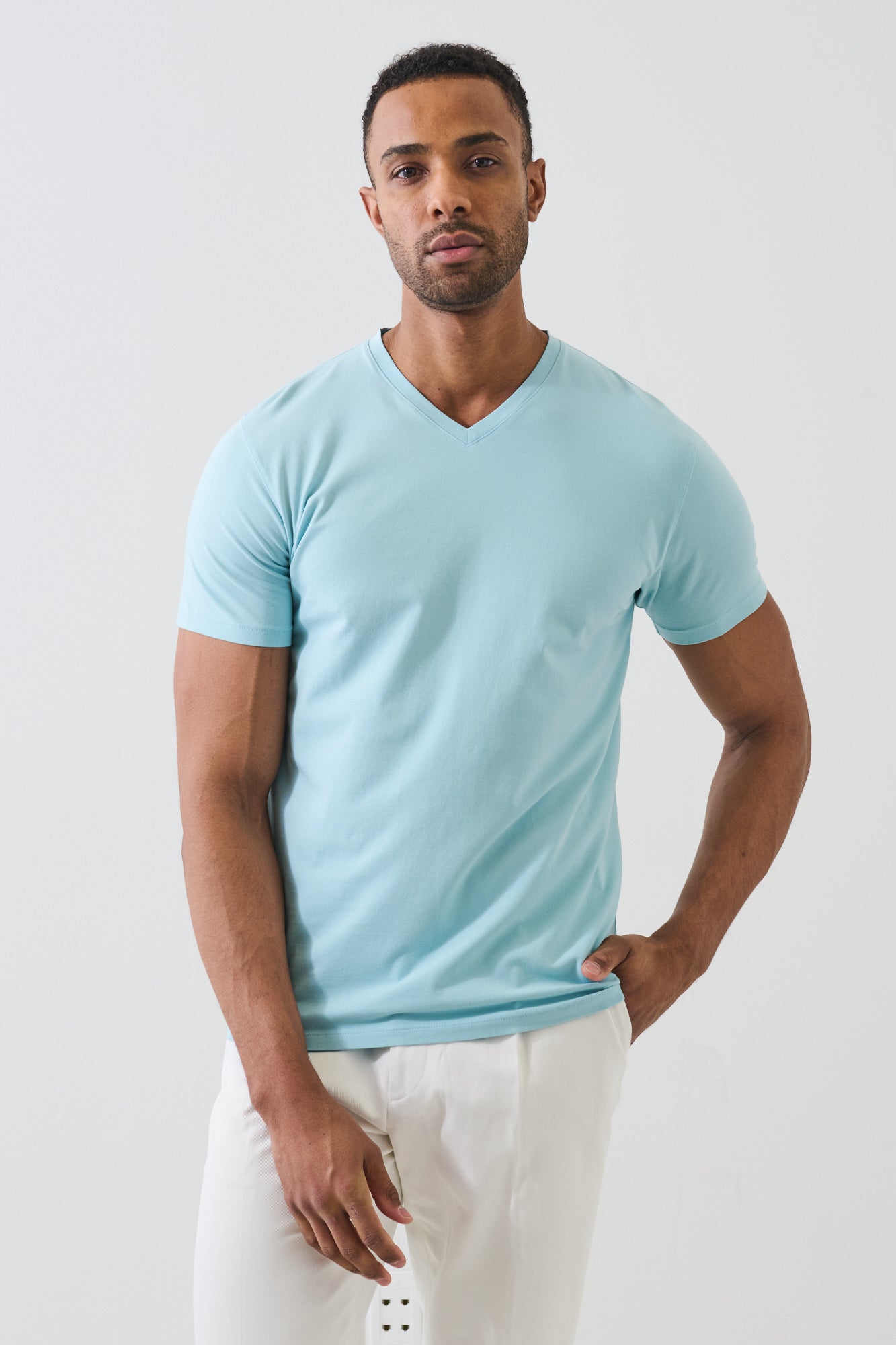 Pima Cotton Stretch V-Neck T-Shirt - PATRICK ASSARAF