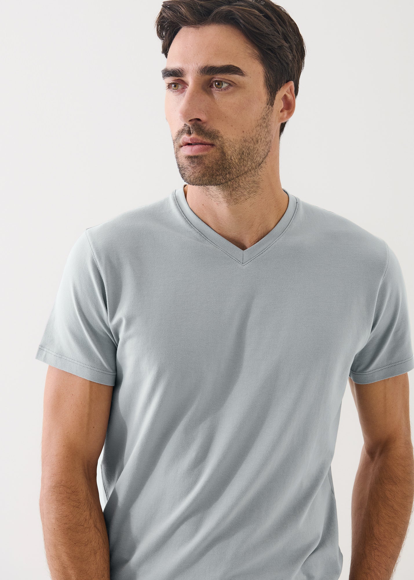 Pima Cotton Stretch V-Neck T-Shirt