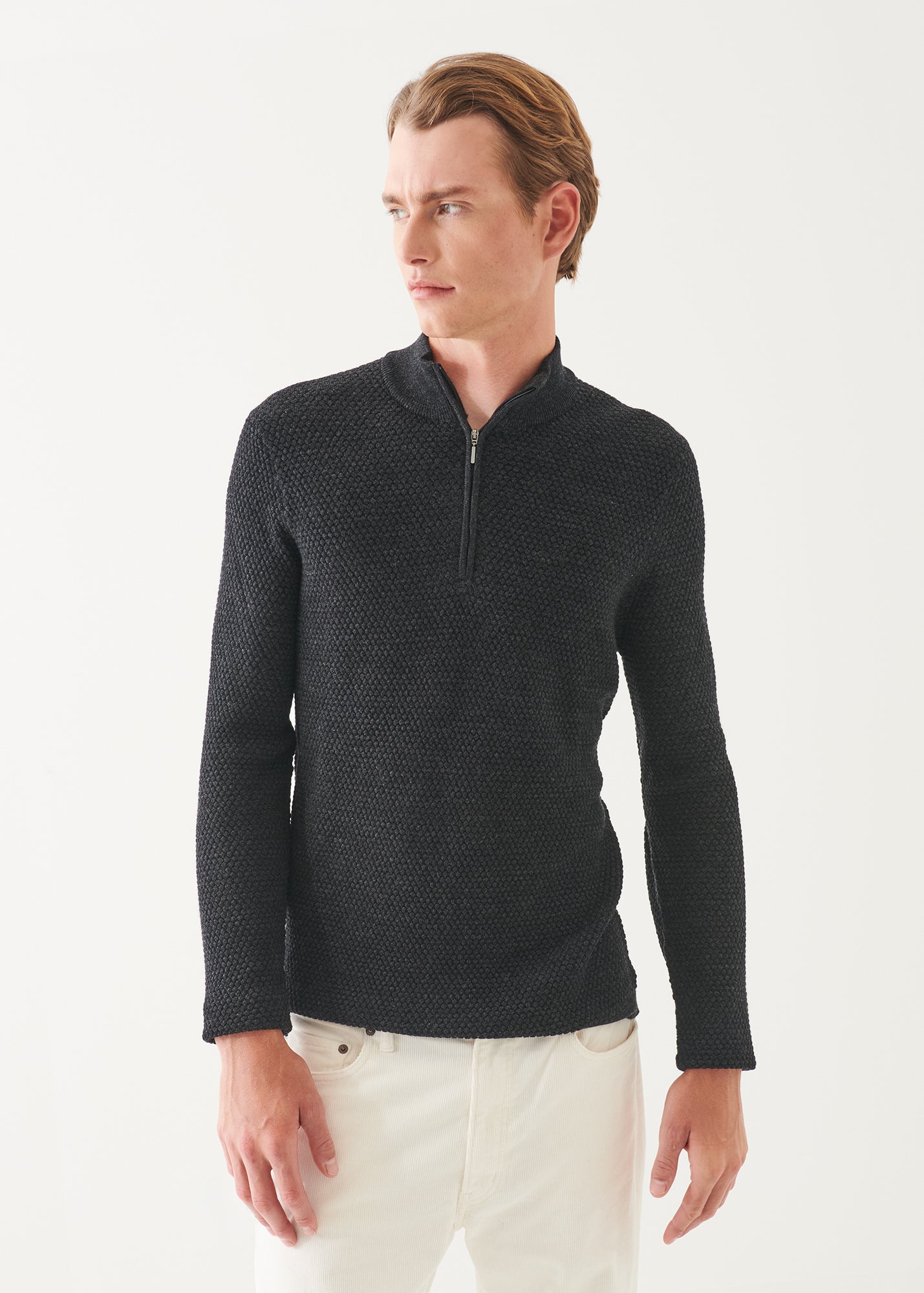 Merino Textured Quarter Zip