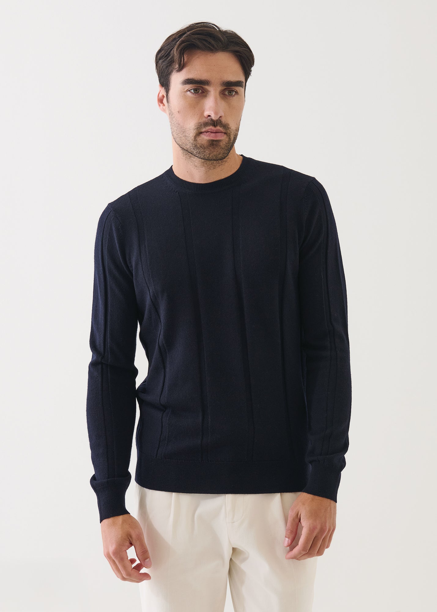 Merino Drop Needle Crewneck - PATRICK ASSARAF