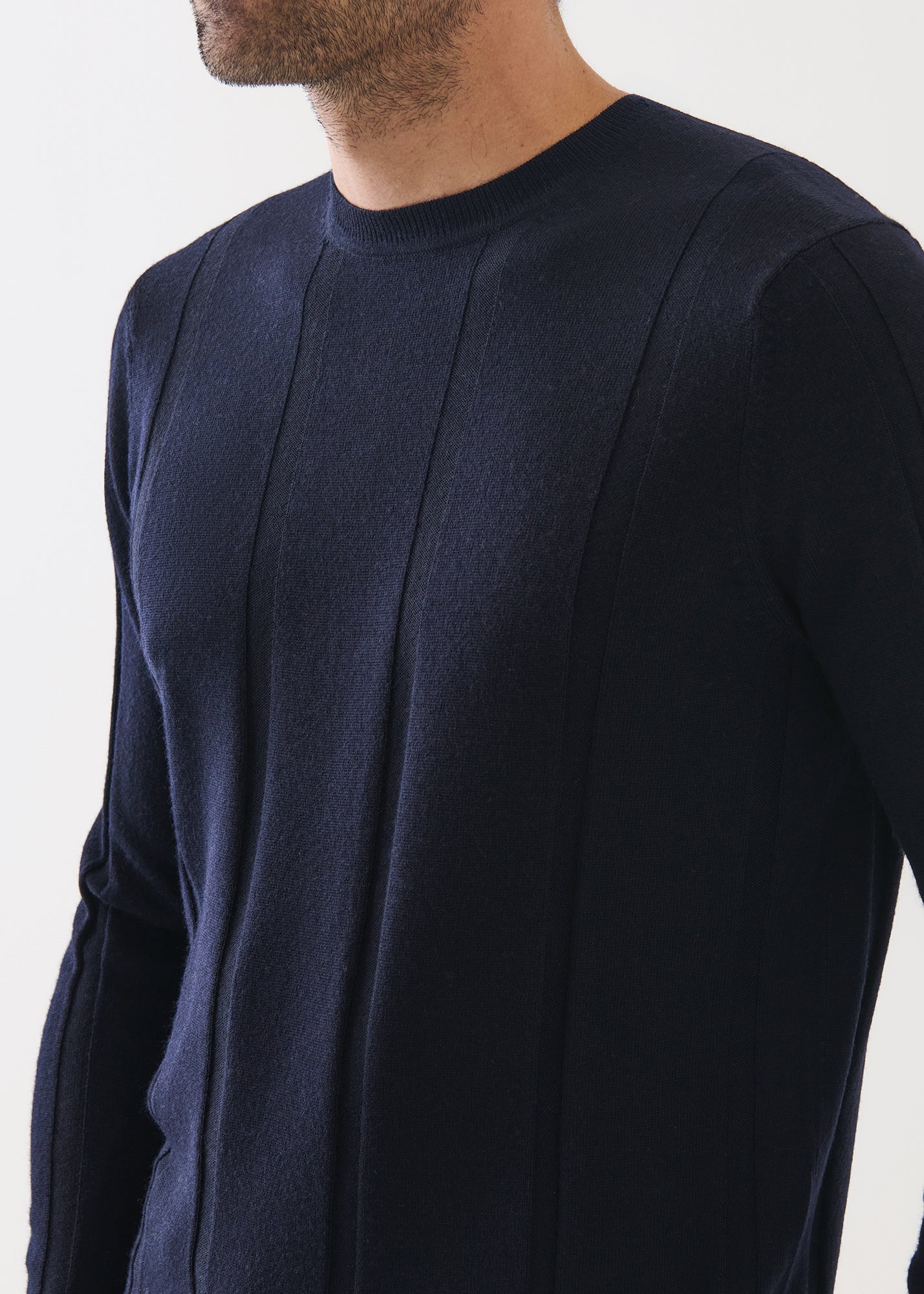 Merino Drop Needle Crewneck - PATRICK ASSARAF