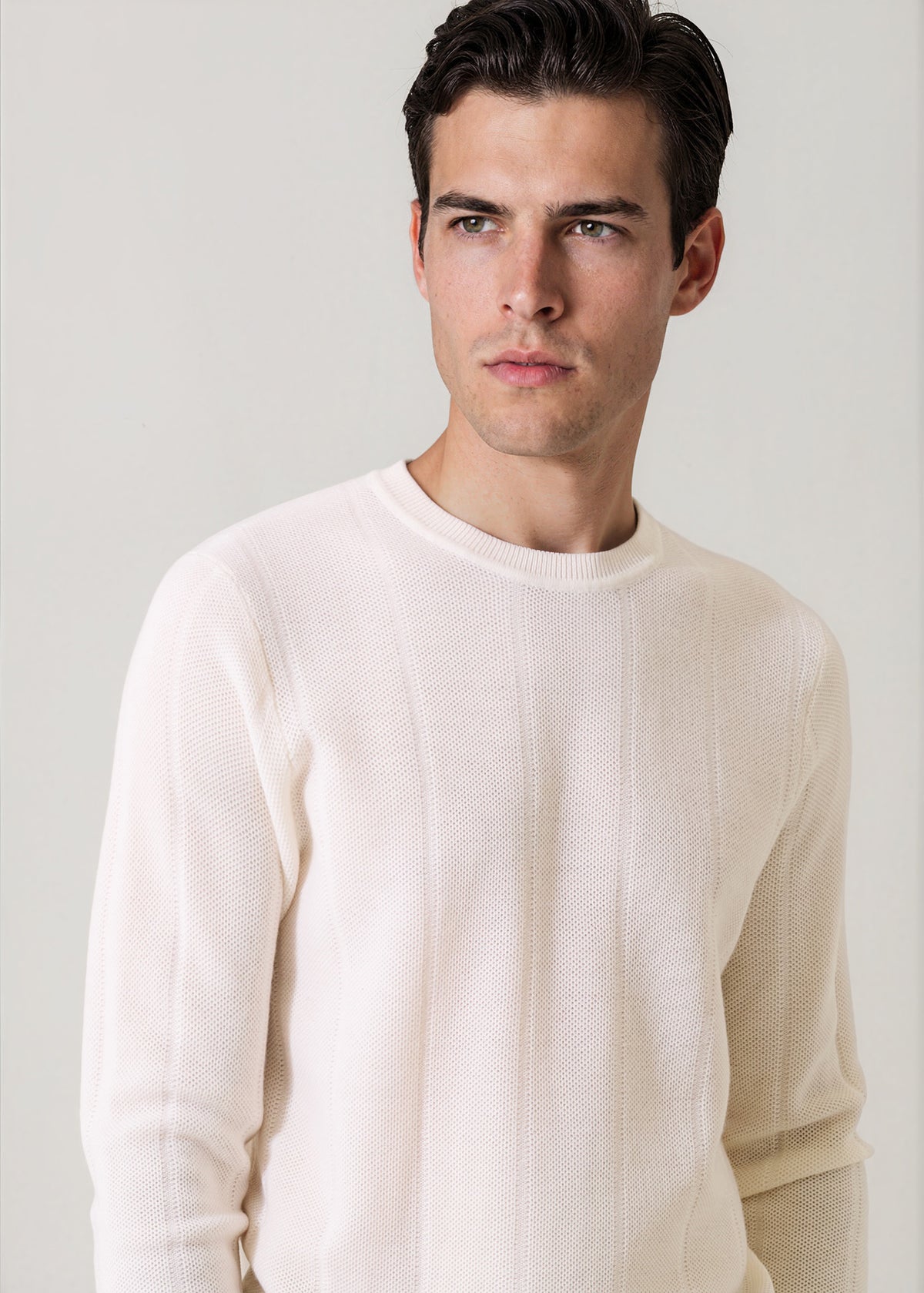 Merino Wool Birdseye Crew Neck - PATRICK ASSARAF