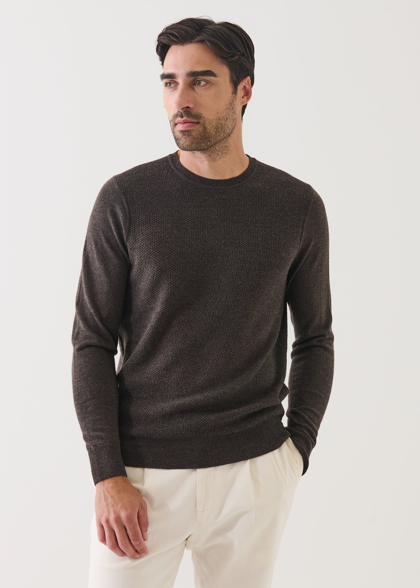 Merino Textured Crewneck