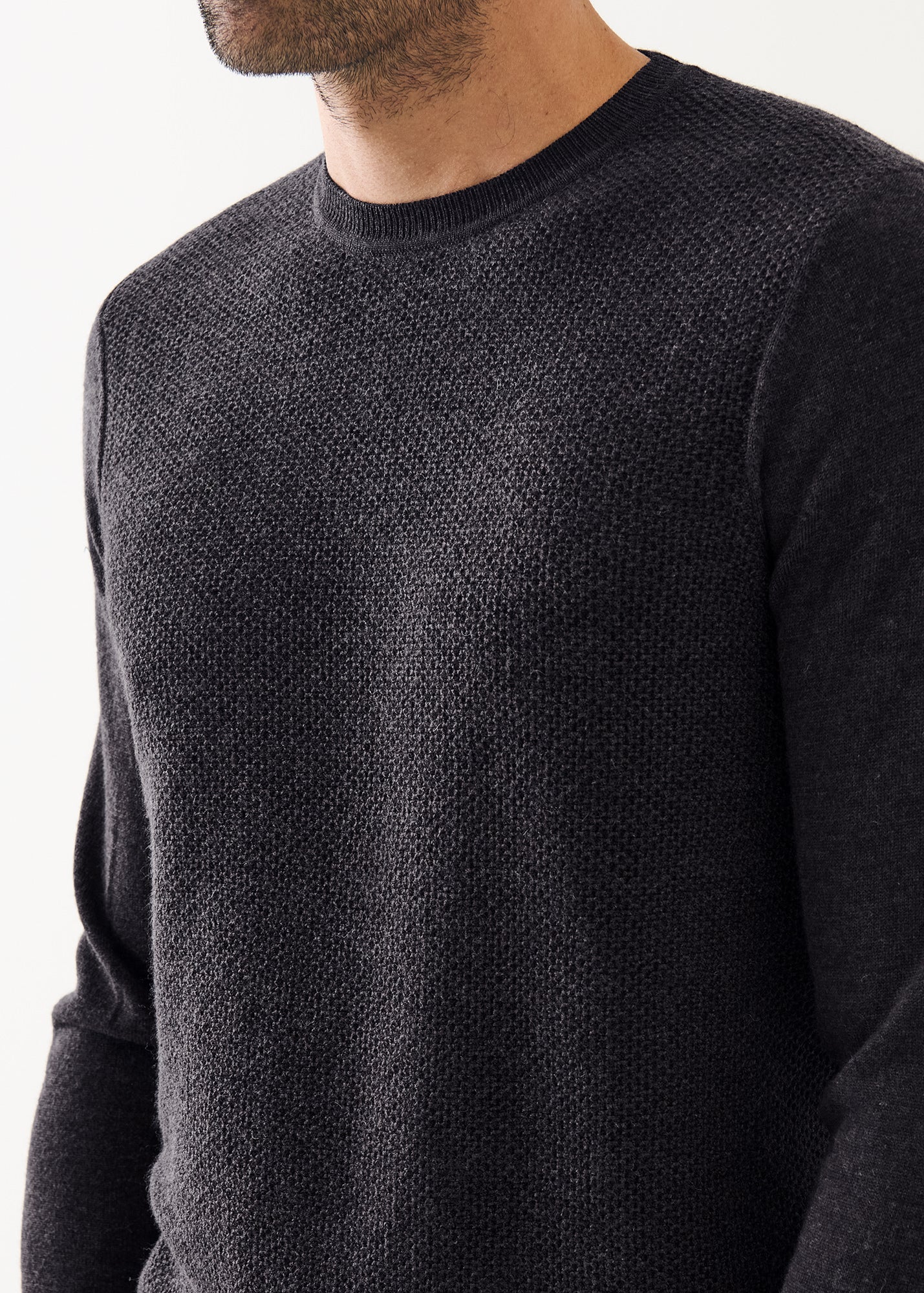 Merino Textured Crewneck