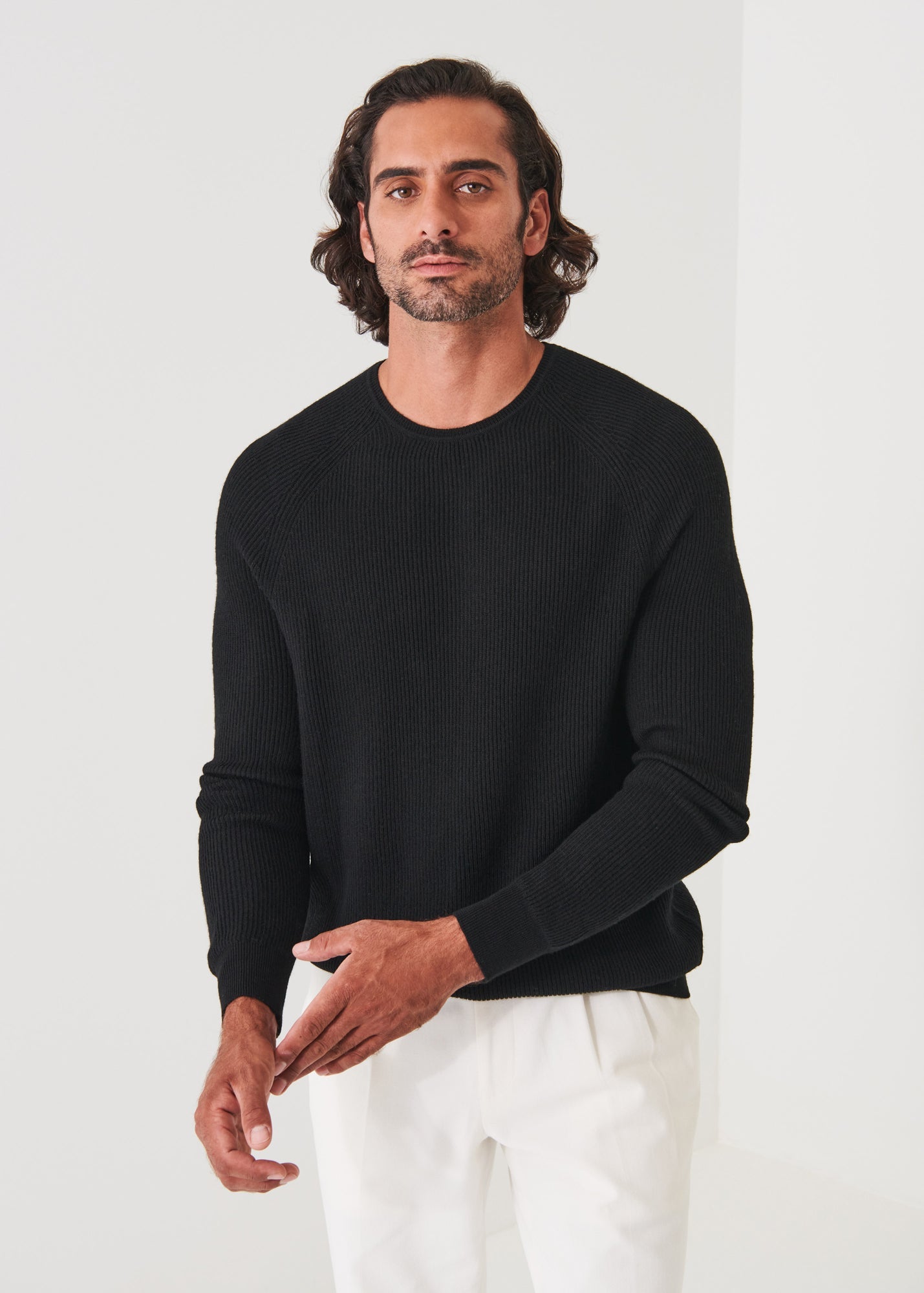 Merino Wool Ribbed Crewneck - PATRICK ASSARAF