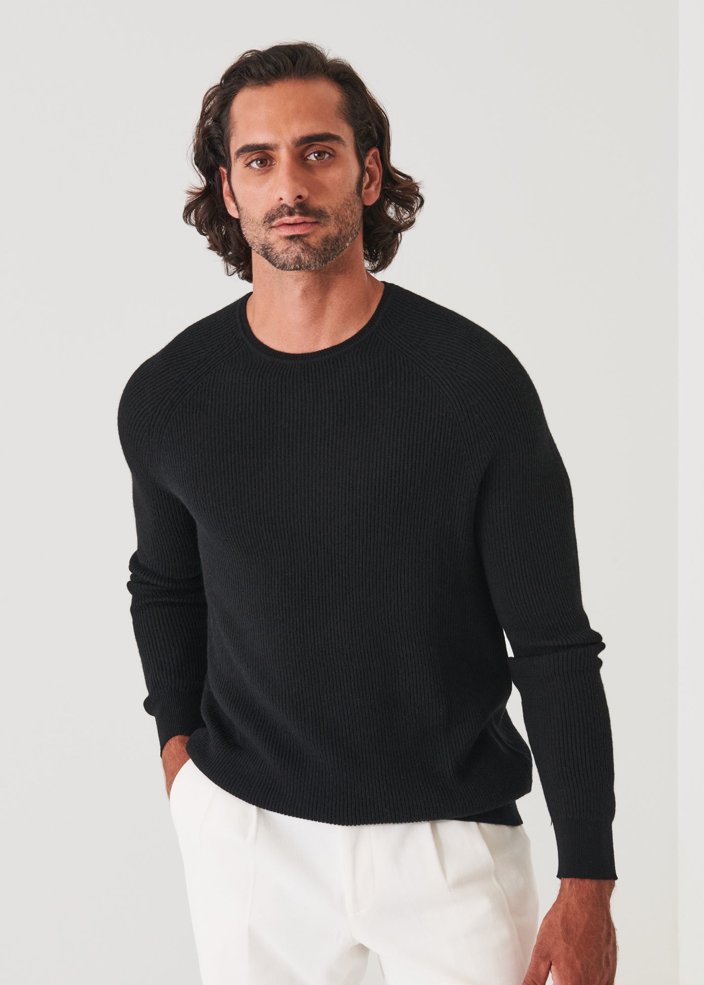Merino Wool Ribbed Crewneck - PATRICK ASSARAF