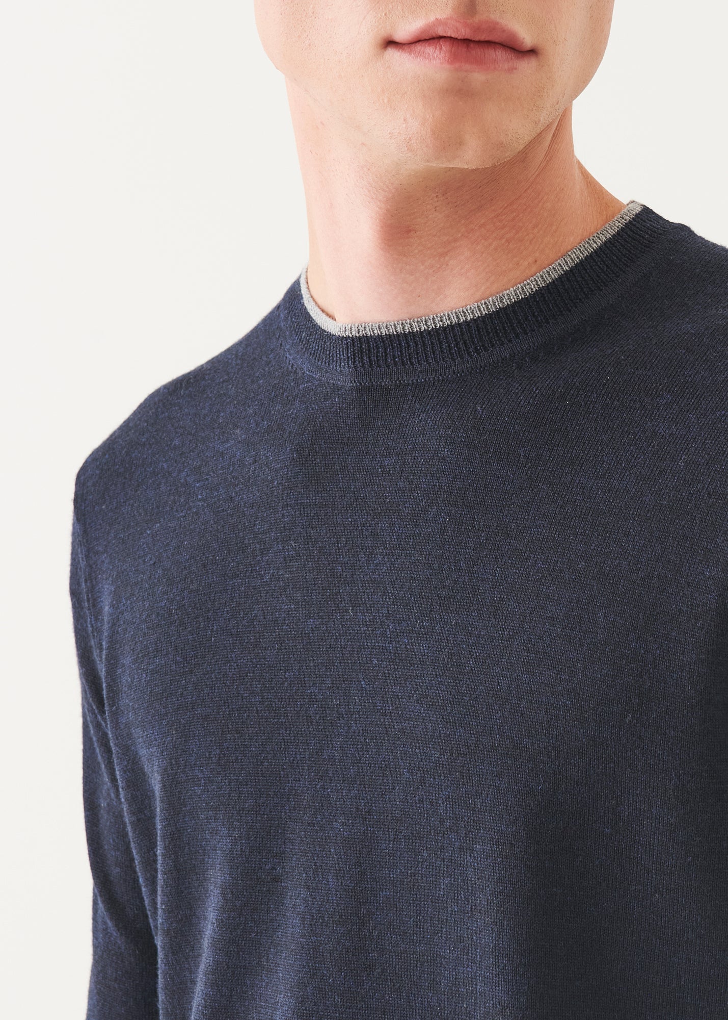 Merino Tipped Crewneck