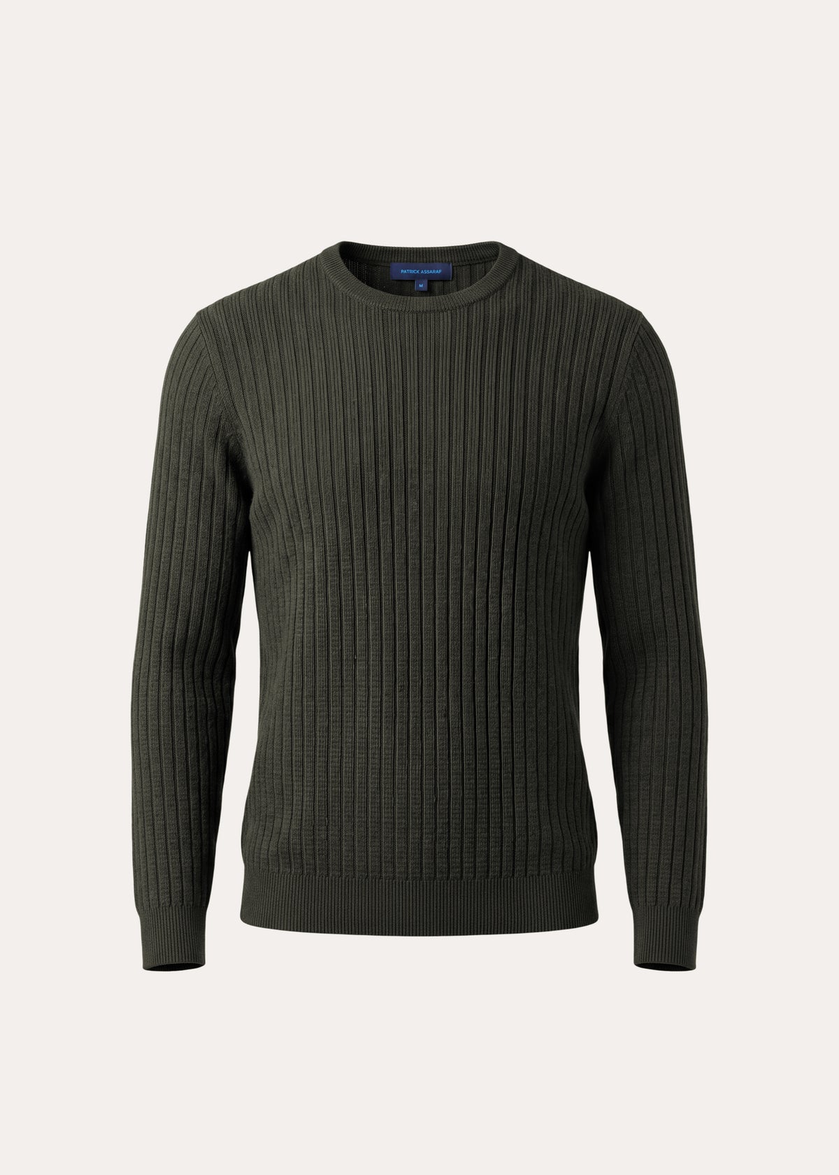 Merino Wool Linear Waffle Crewneck - PATRICK ASSARAF