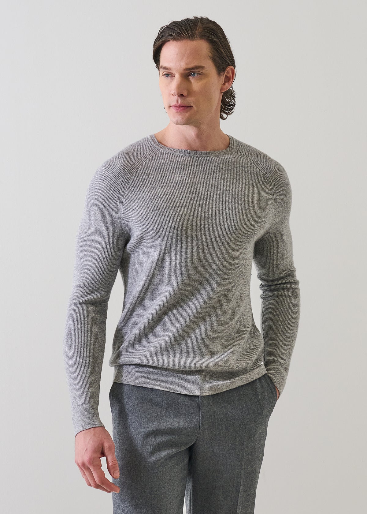 Merino Wool Ribbed Crewneck - PATRICK ASSARAF