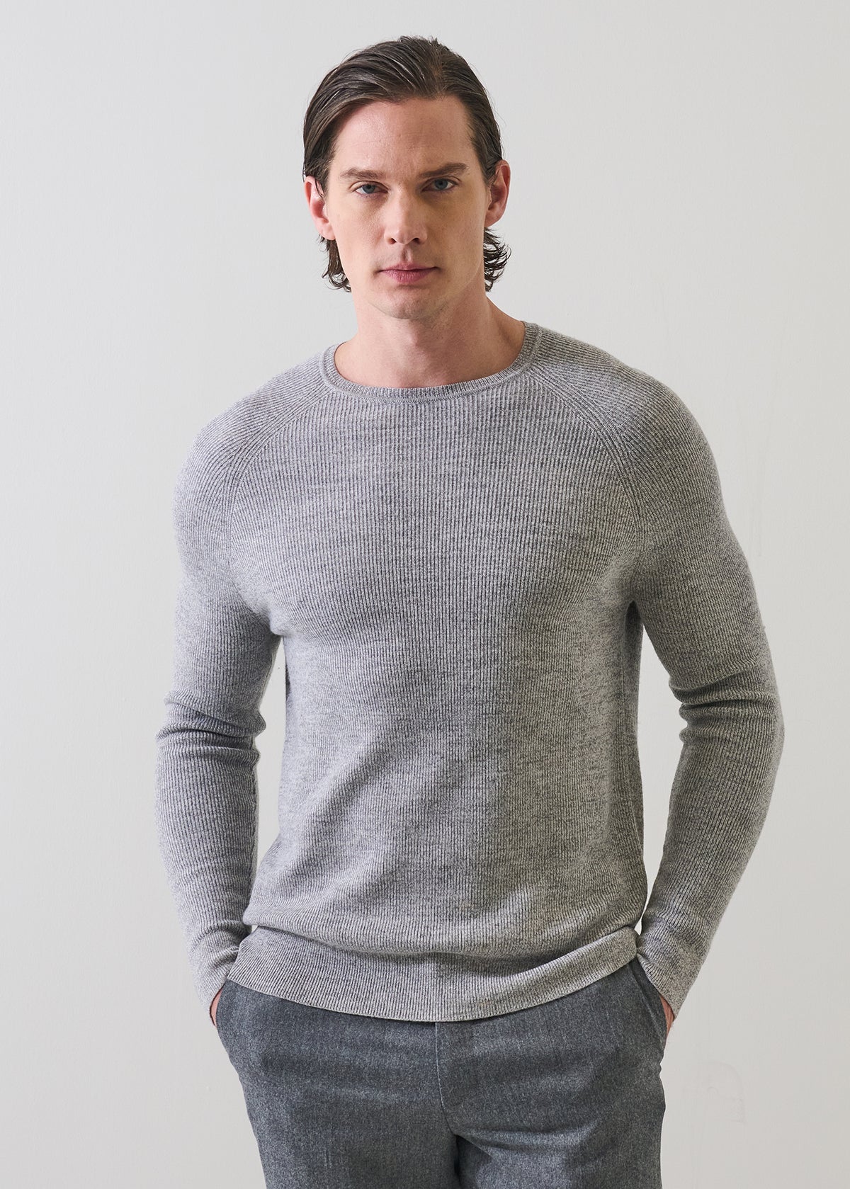 Merino Wool Ribbed Crewneck - PATRICK ASSARAF