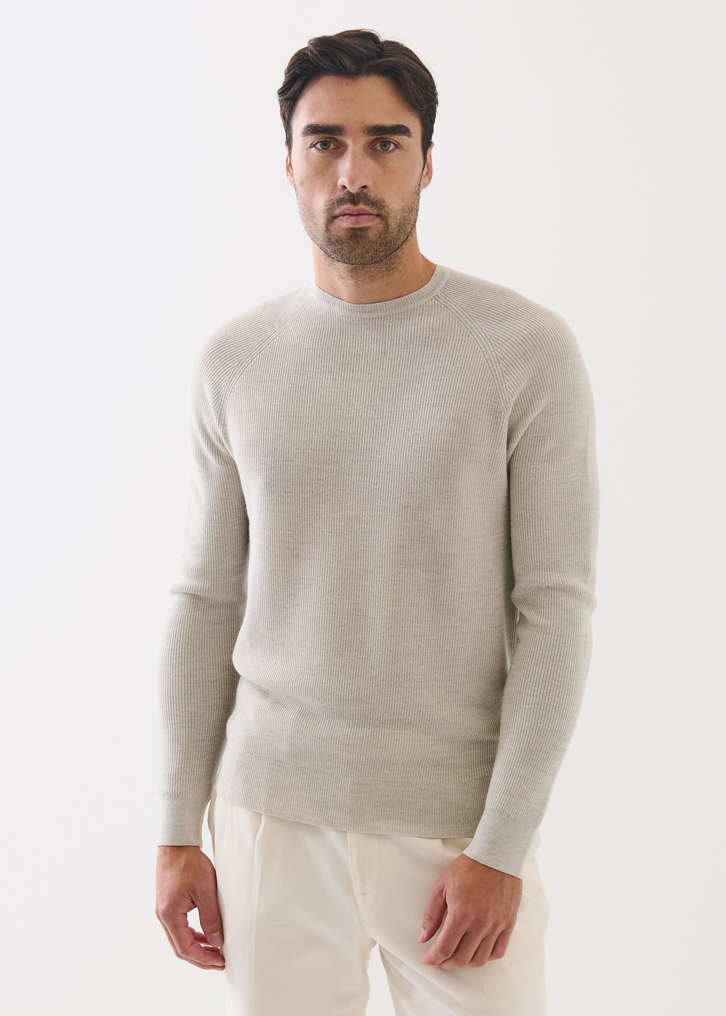Merino Wool Ribbed Crewneck - PATRICK ASSARAF