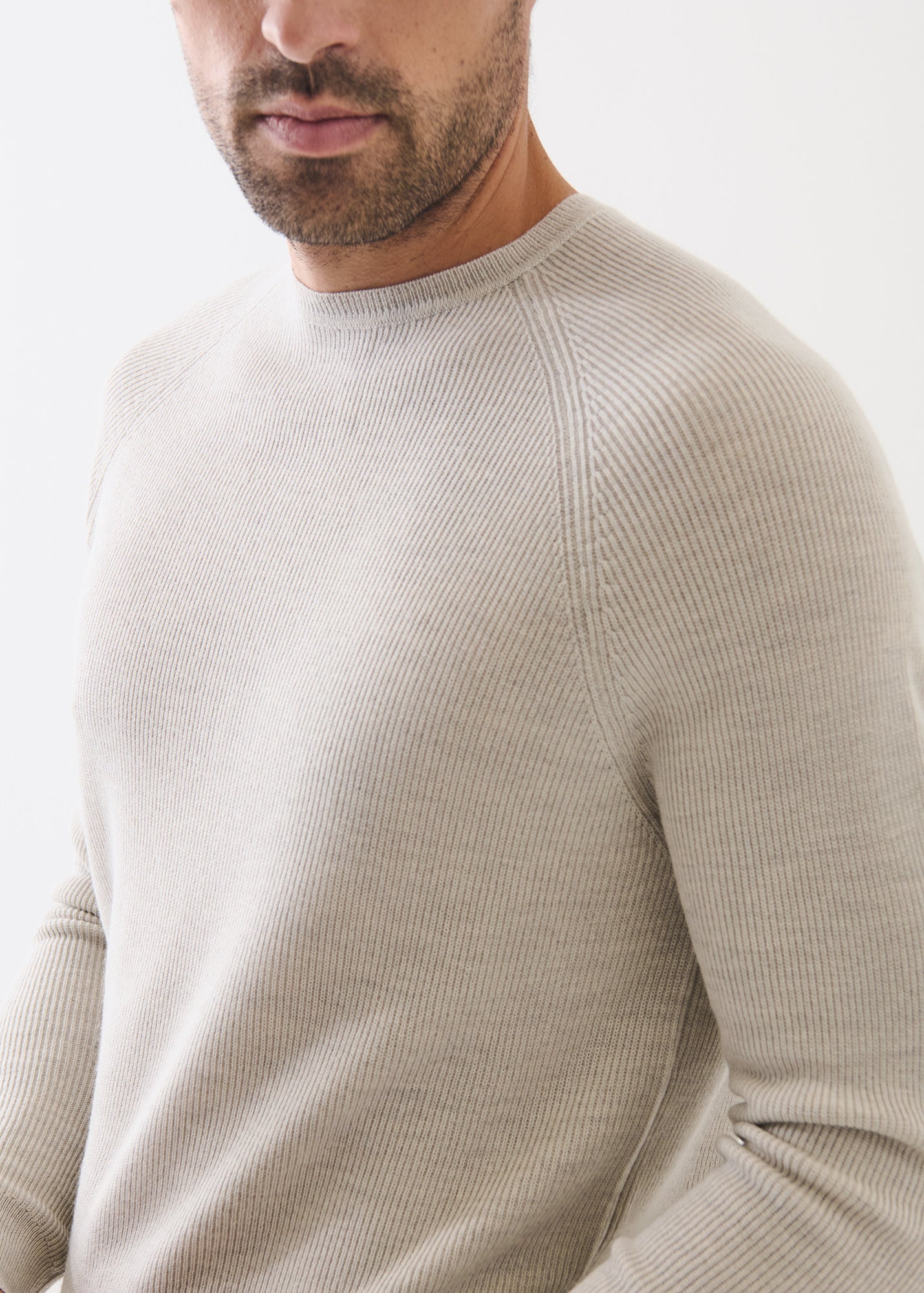 Merino Wool Ribbed Crewneck - PATRICK ASSARAF