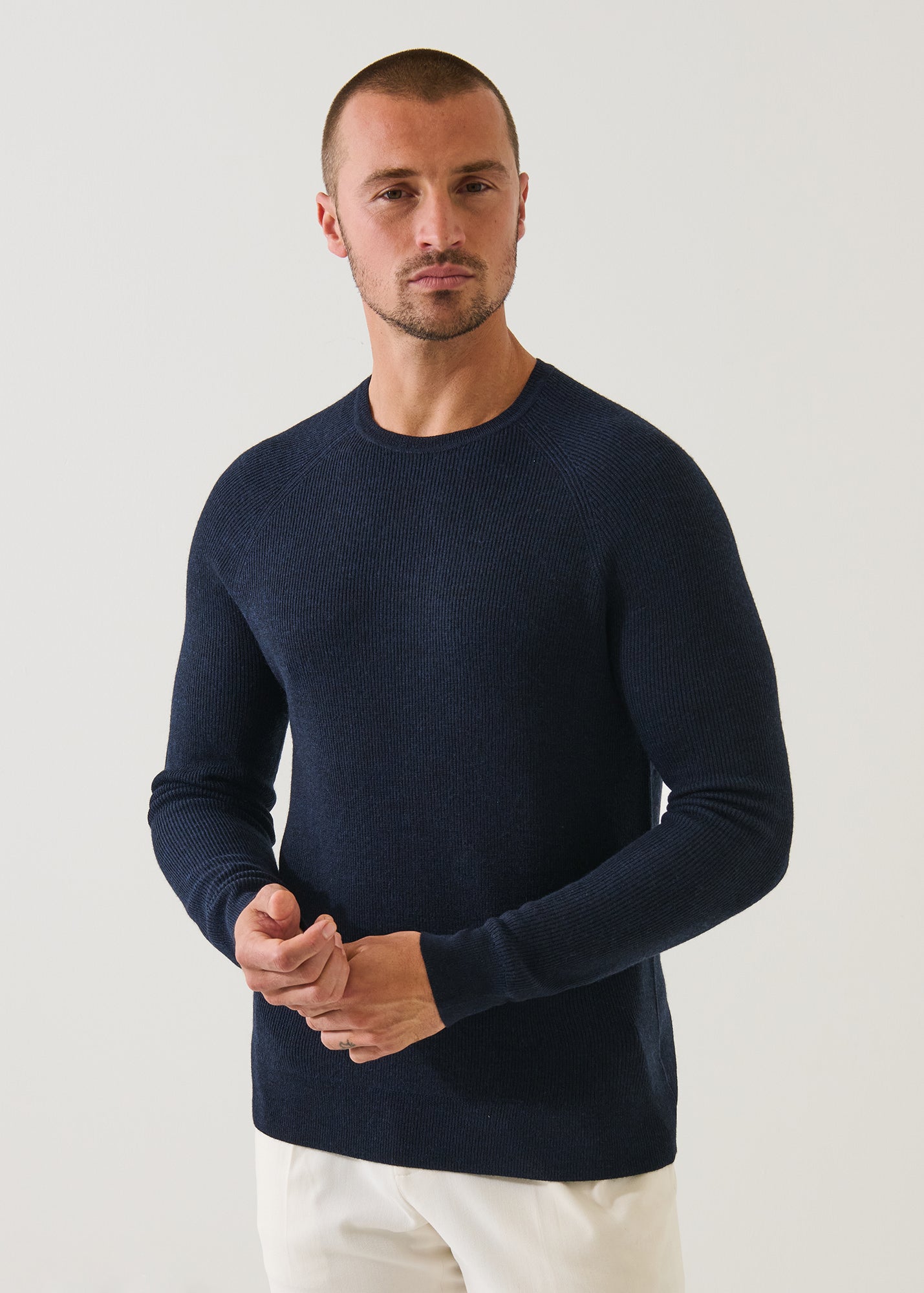 Merino Wool Ribbed Crewneck - PATRICK ASSARAF