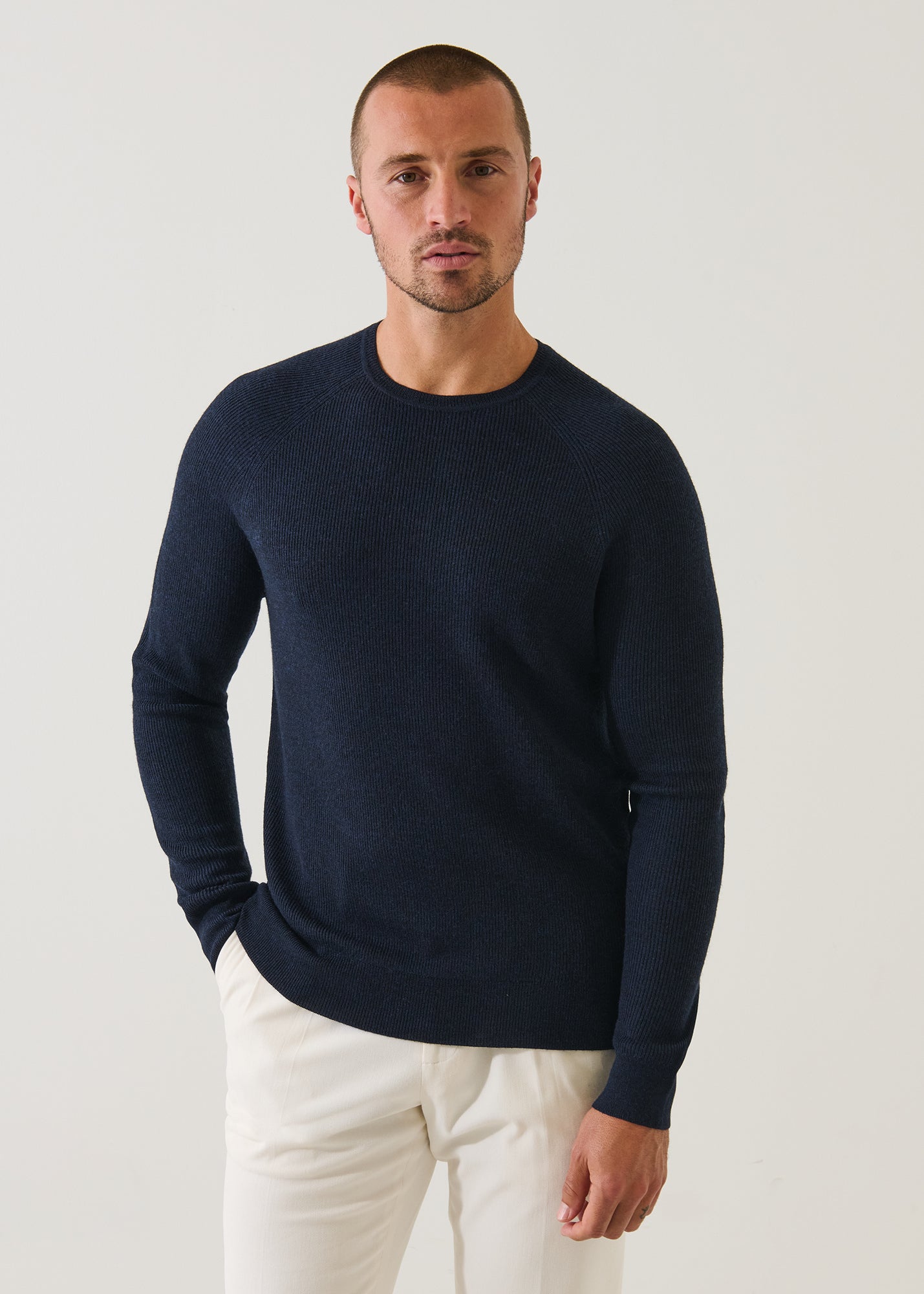 Merino Wool Ribbed Crewneck - PATRICK ASSARAF