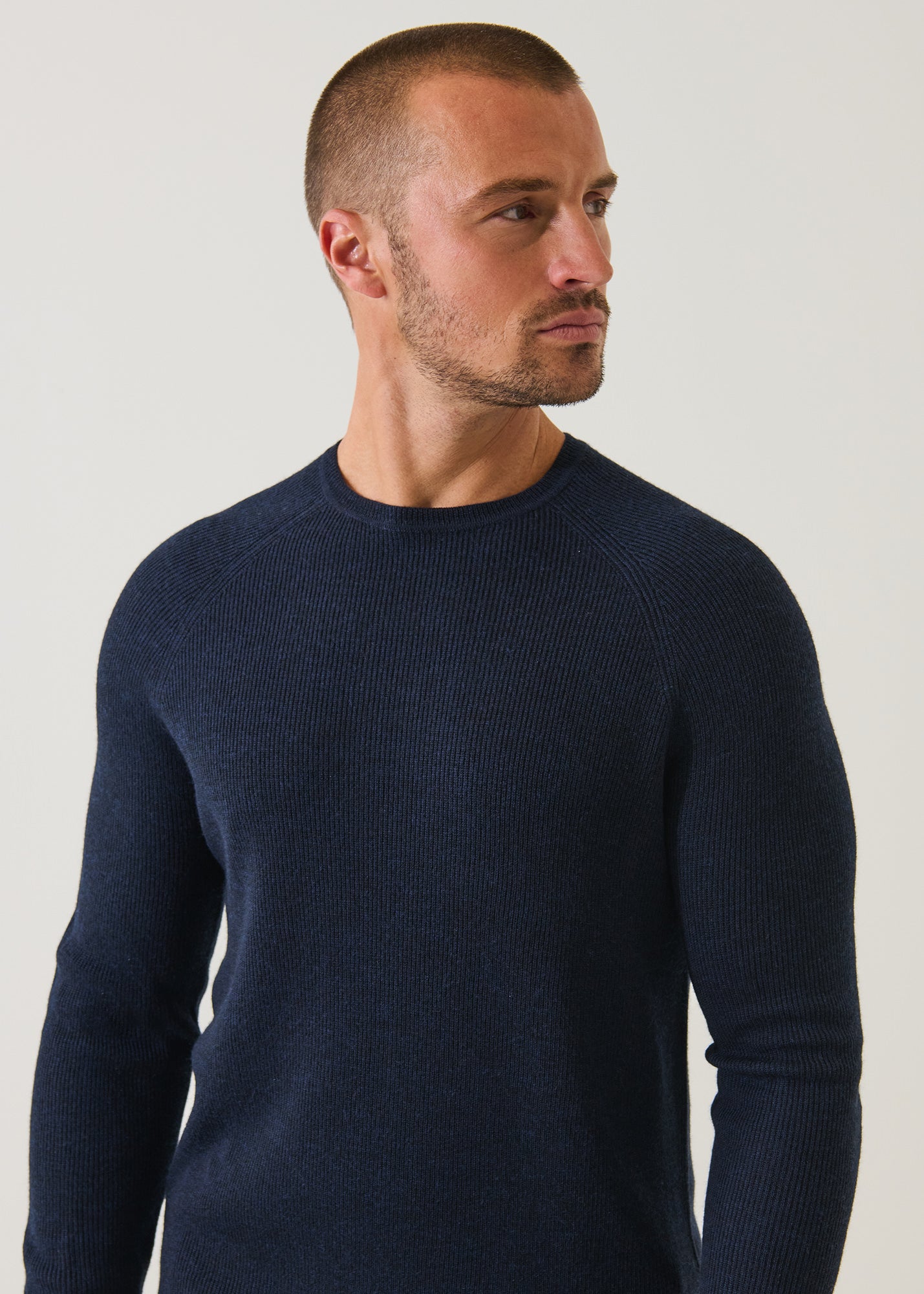 Merino Wool Ribbed Crewneck - PATRICK ASSARAF