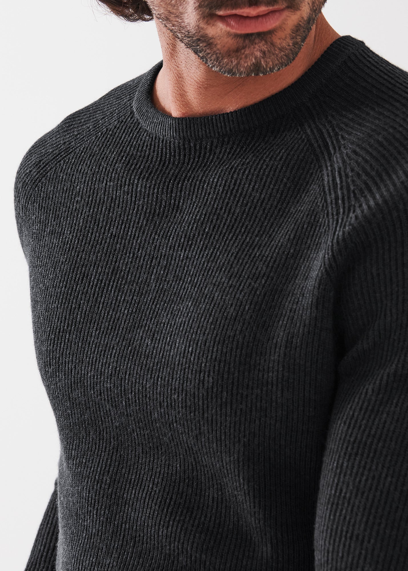 Merino Wool Ribbed Crewneck - PATRICK ASSARAF