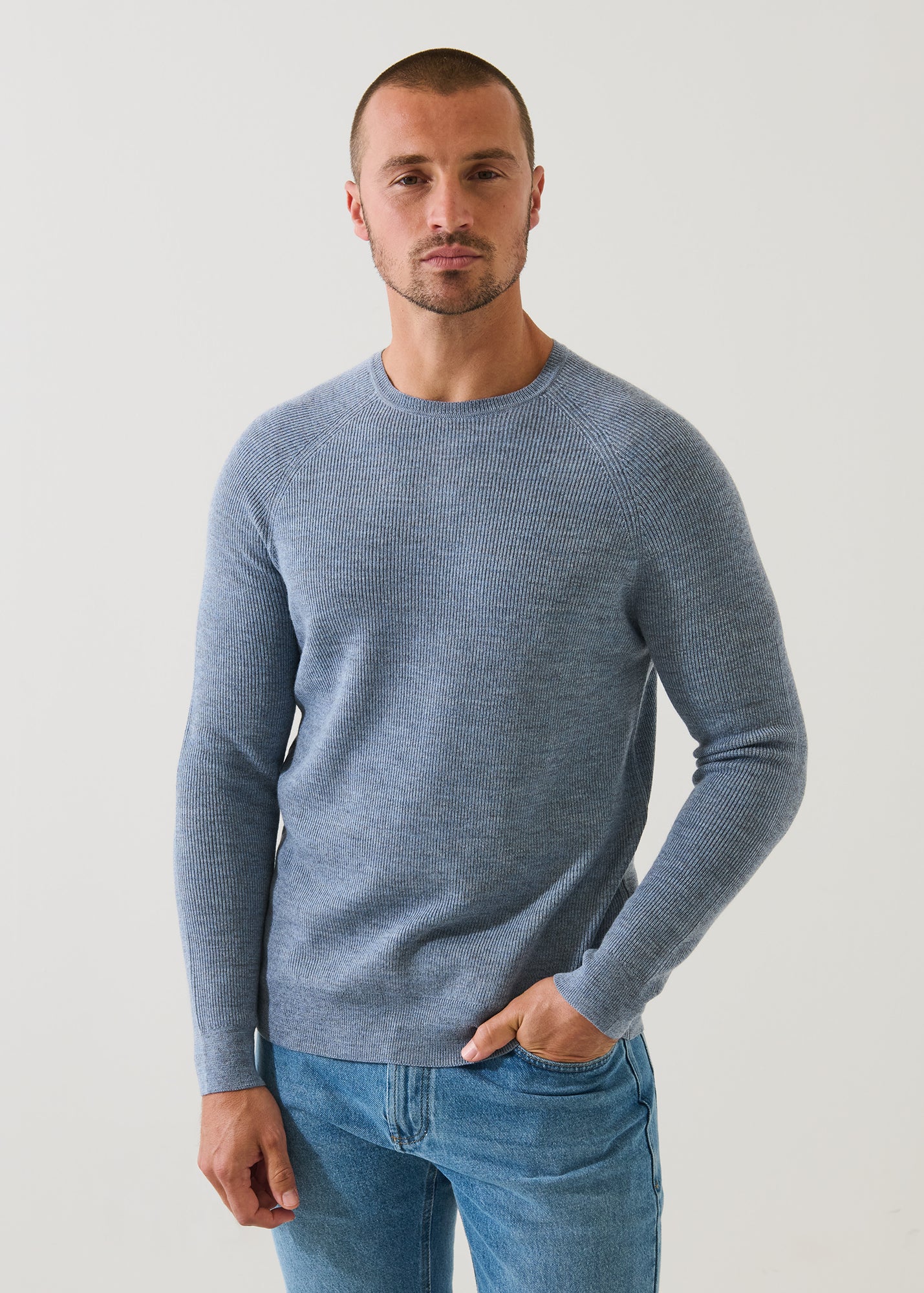 Merino Wool Ribbed Crewneck