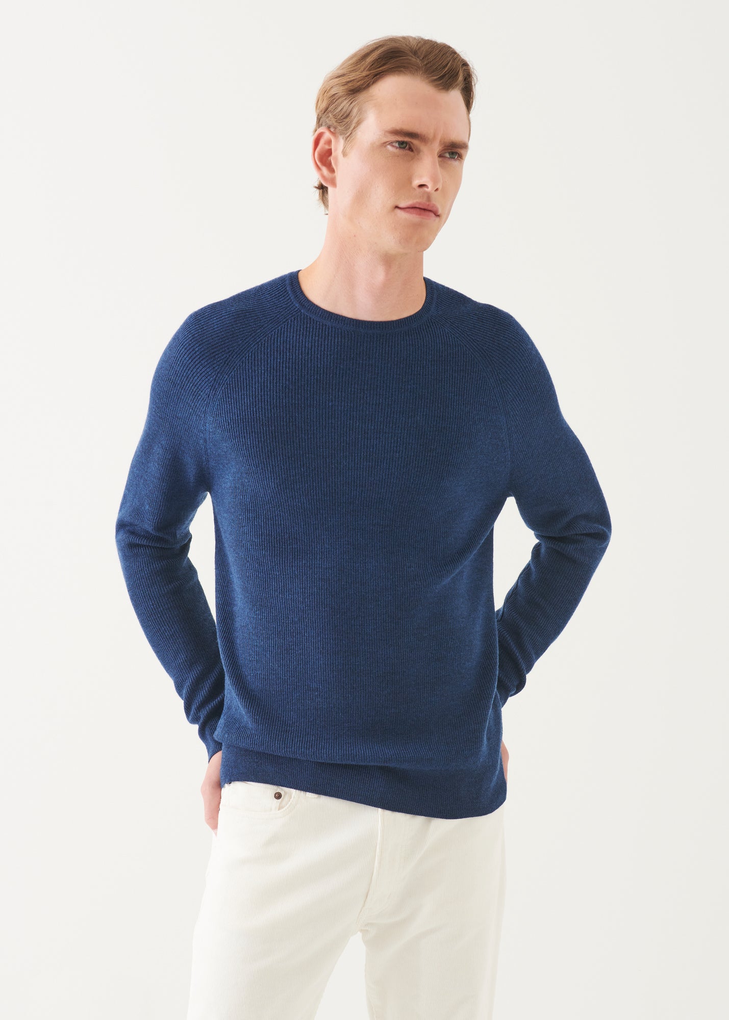 Merino Wool Ribbed Crewneck - PATRICK ASSARAF