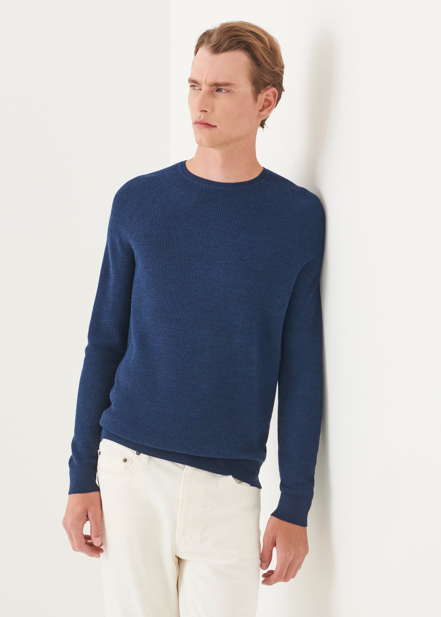 Merino Wool Ribbed Crewneck - PATRICK ASSARAF