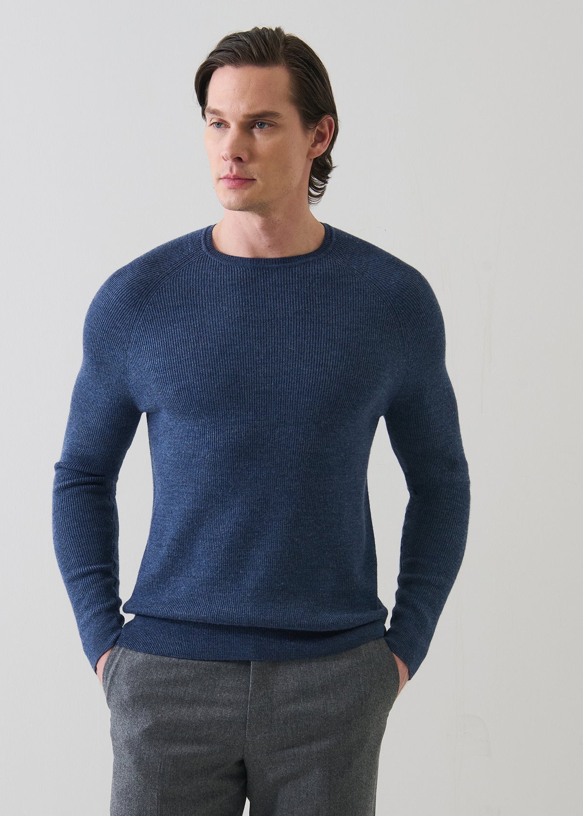 Merino Wool Ribbed Crewneck - PATRICK ASSARAF