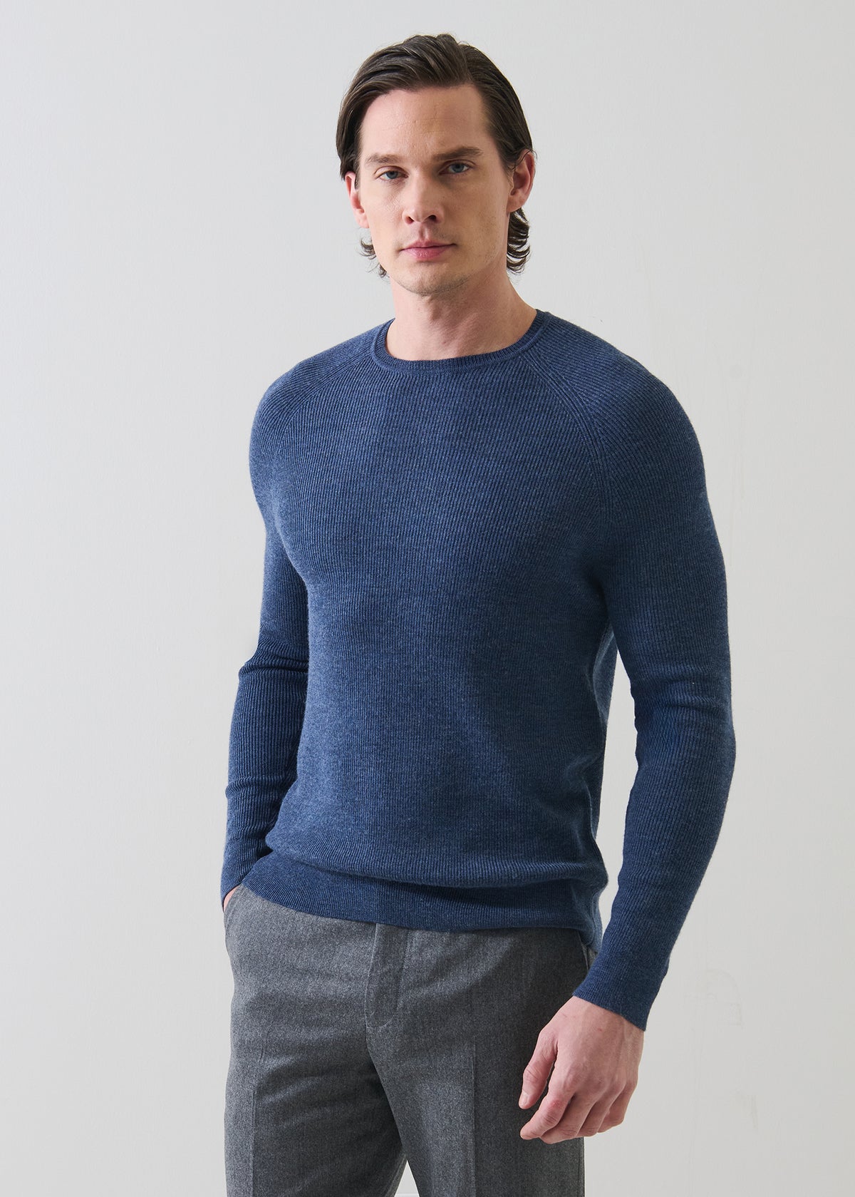 Merino Wool Ribbed Crewneck - PATRICK ASSARAF