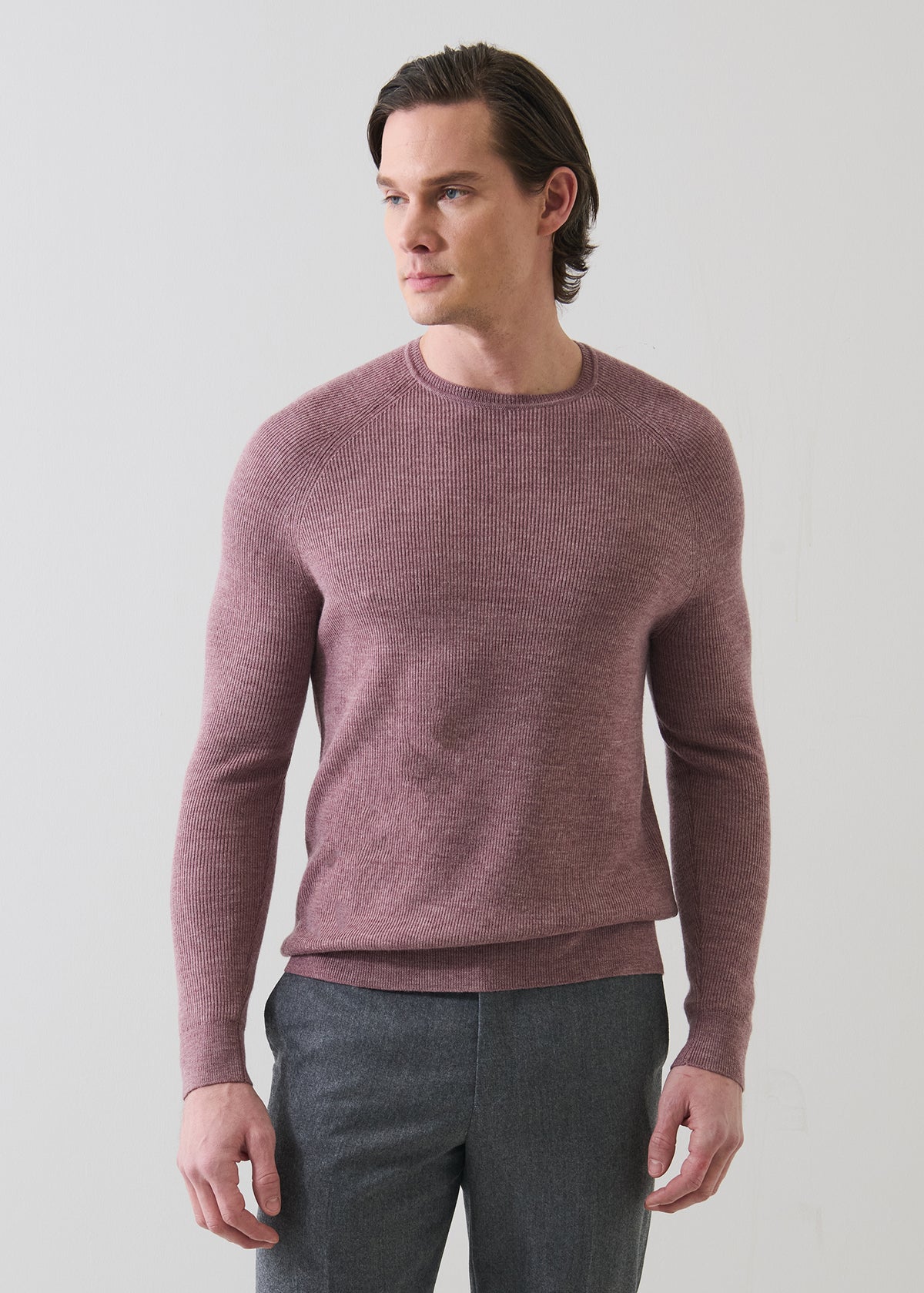 Merino Wool Ribbed Crewneck - PATRICK ASSARAF