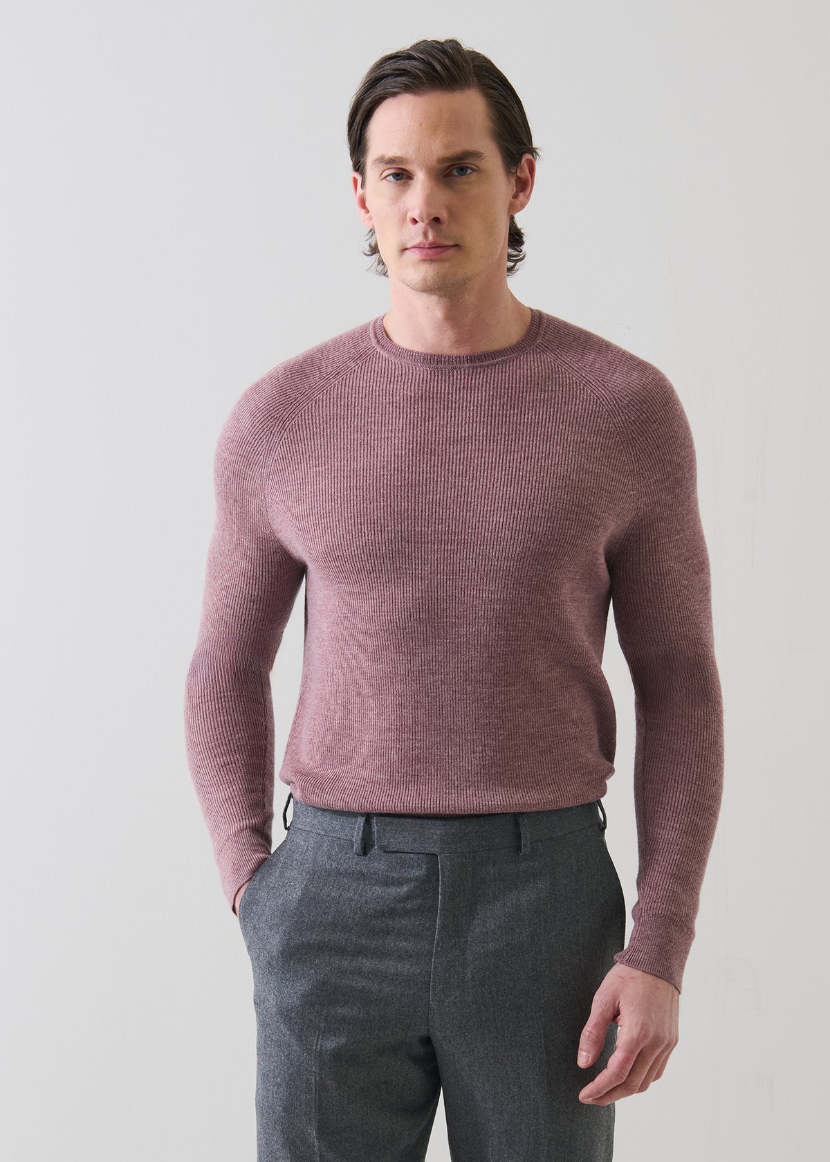 Merino Wool Ribbed Crewneck - PATRICK ASSARAF