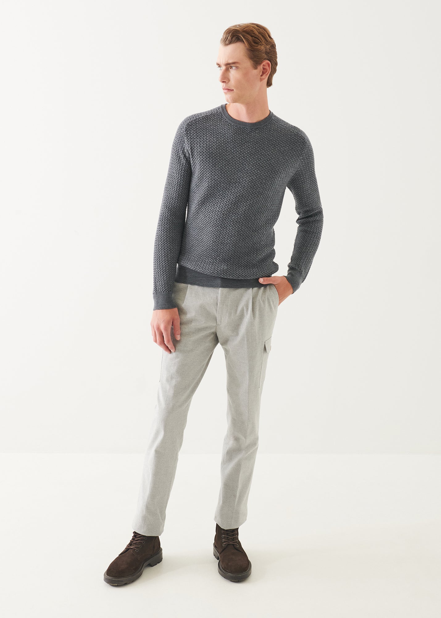 Merino Textured Crewneck - PATRICK ASSARAF