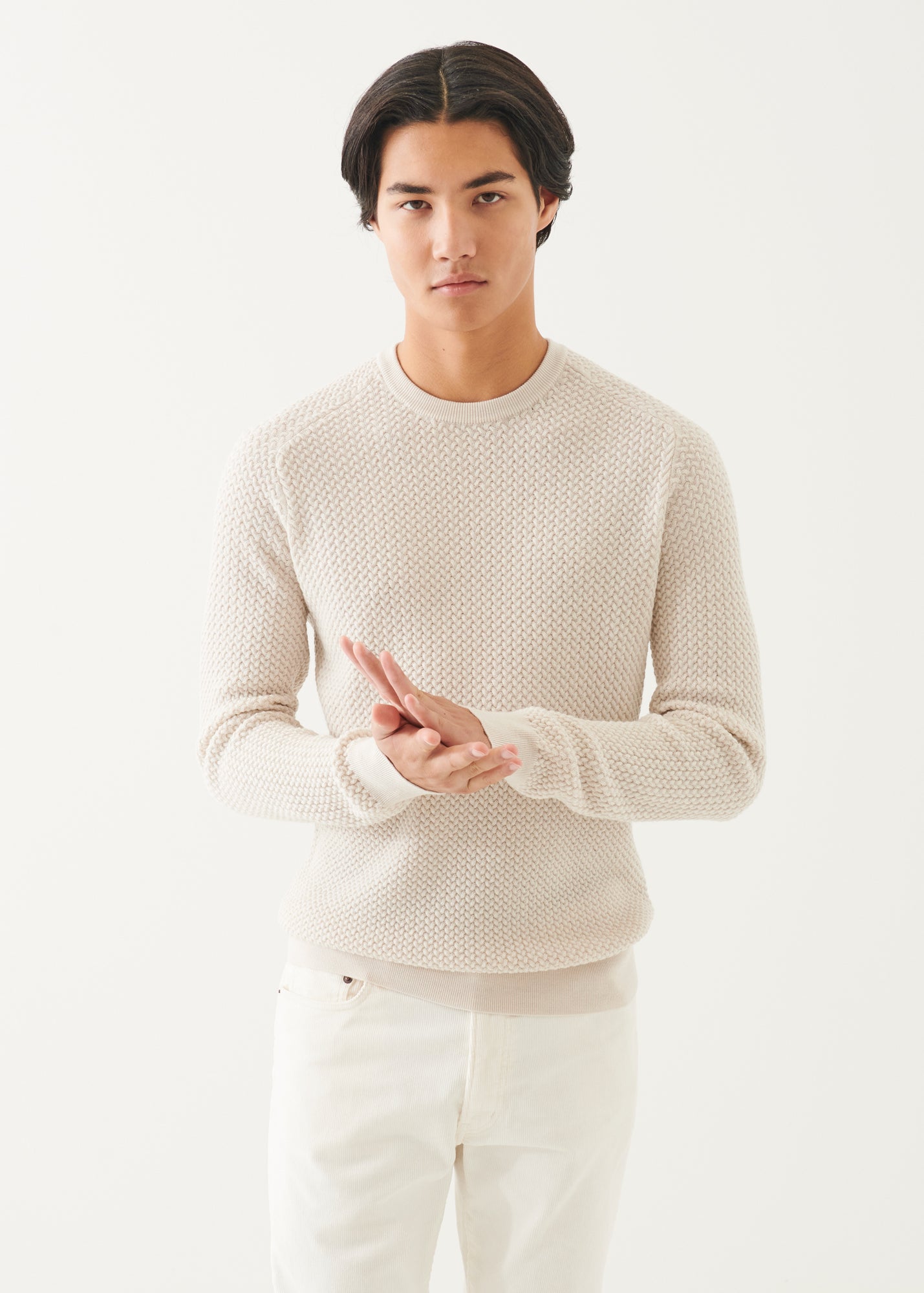 Merino Textured Crewneck - PATRICK ASSARAF