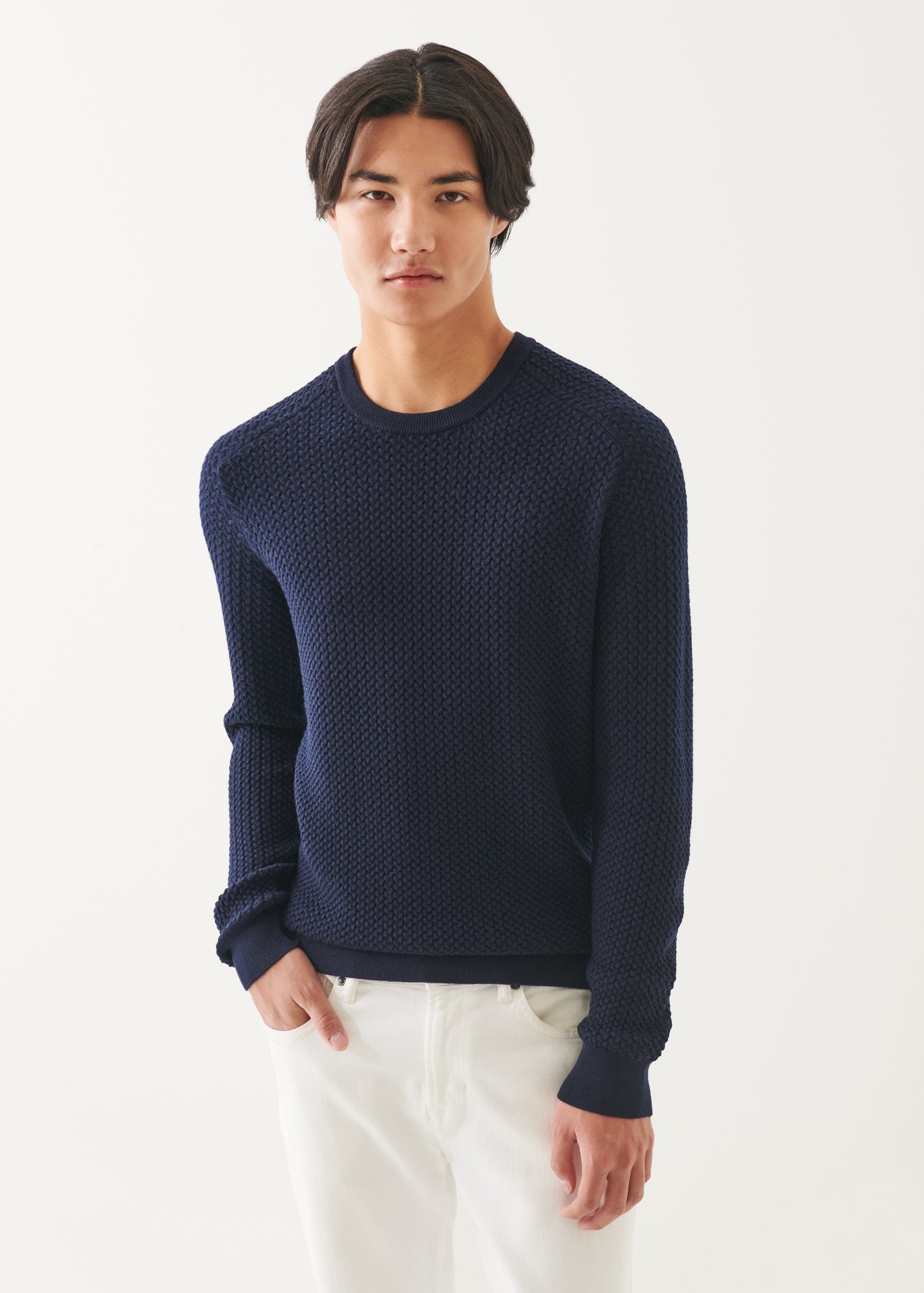 Merino Textured Crewneck - PATRICK ASSARAF