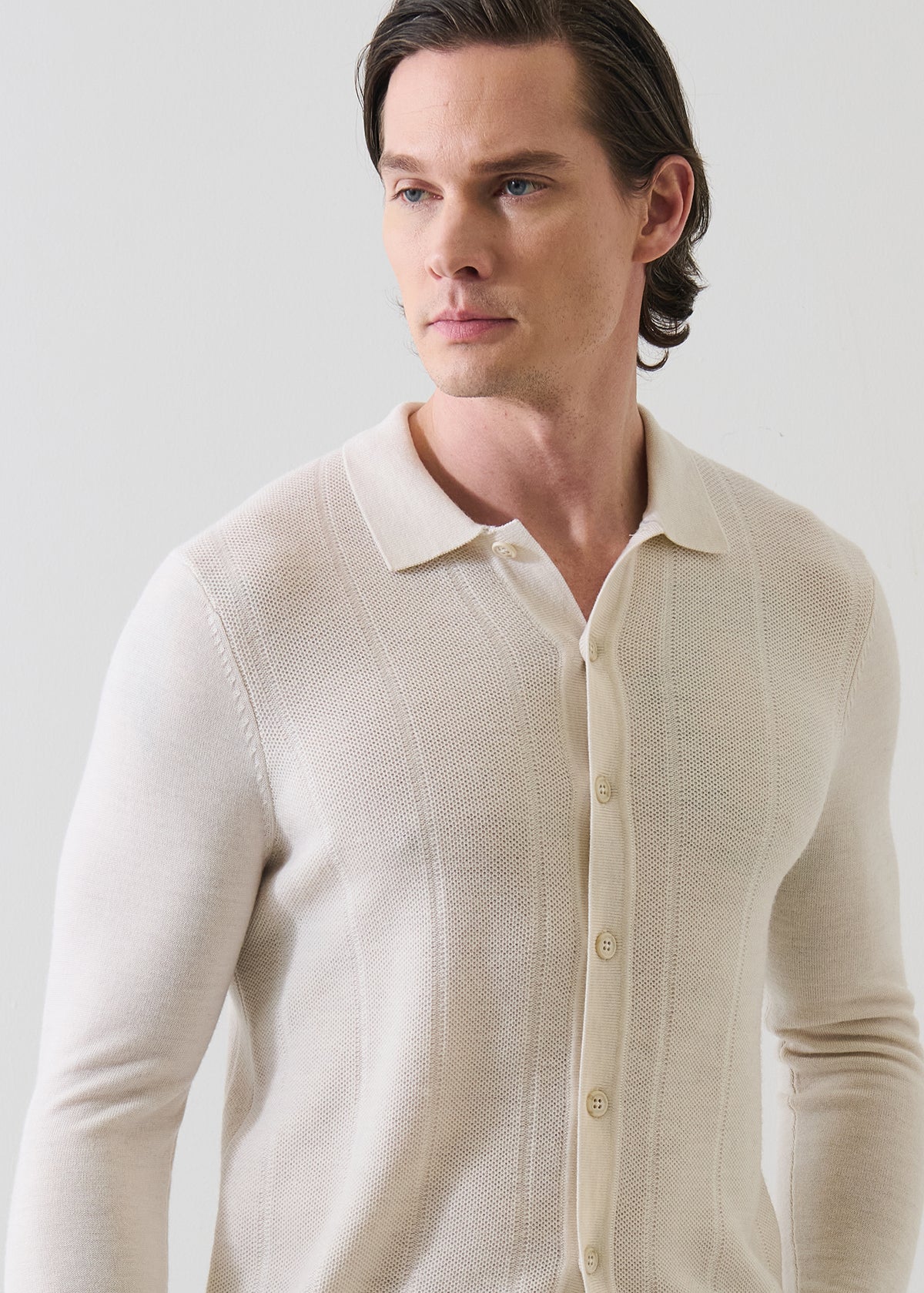 Extra-Fine Merino Wool Birdseye Knit Shirt - PATRICK ASSARAF