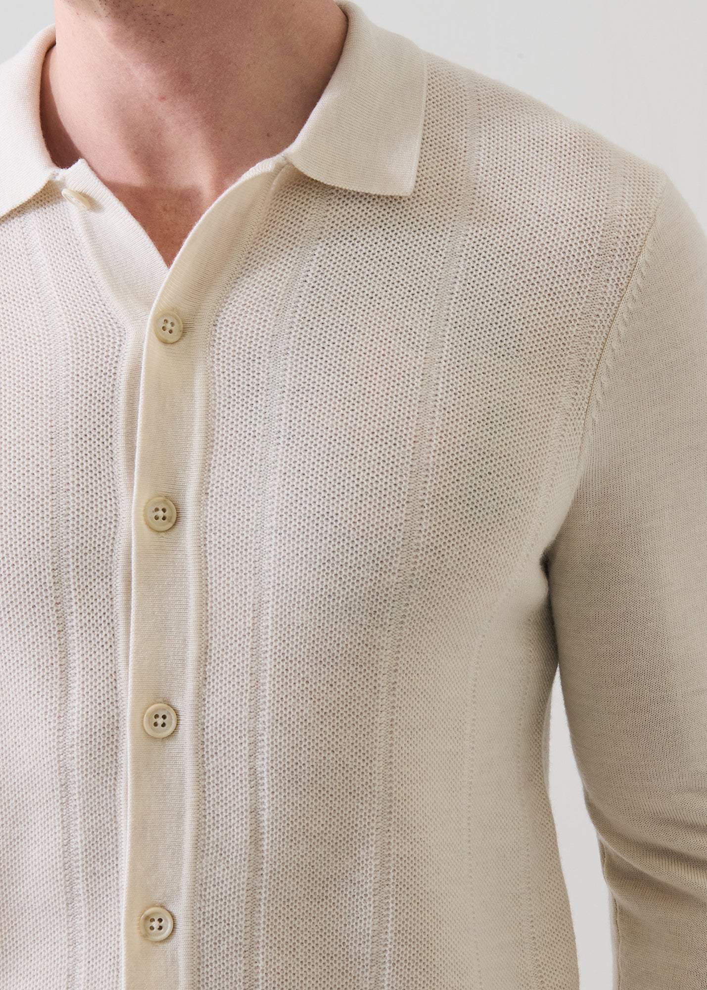 Extra-Fine Merino Wool Birdseye Knit Shirt - PATRICK ASSARAF