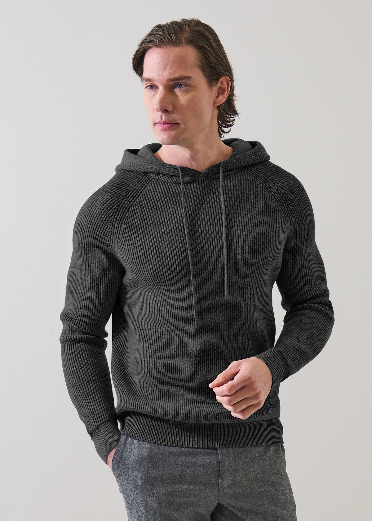 Merino Ribbed Hoodie - PATRICK ASSARAF