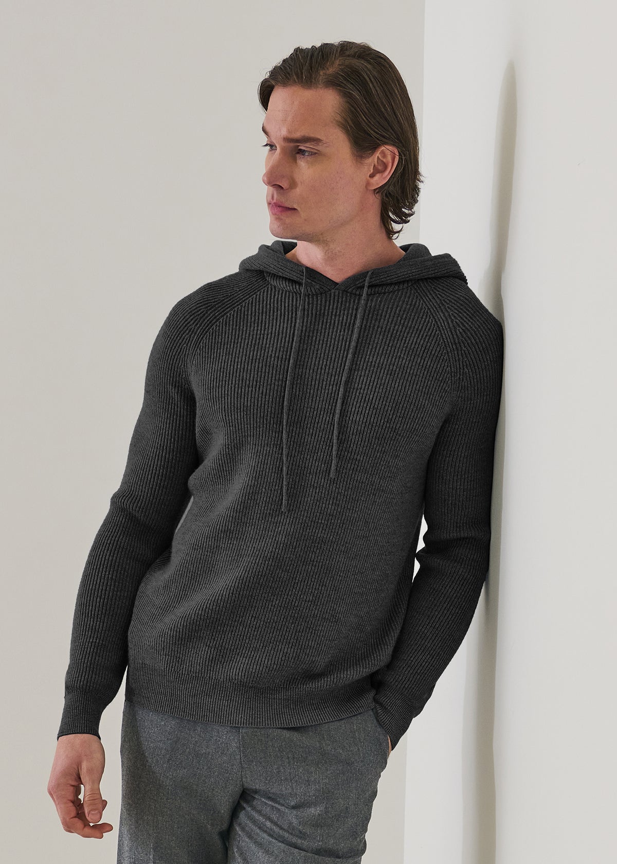 Merino Ribbed Hoodie - PATRICK ASSARAF