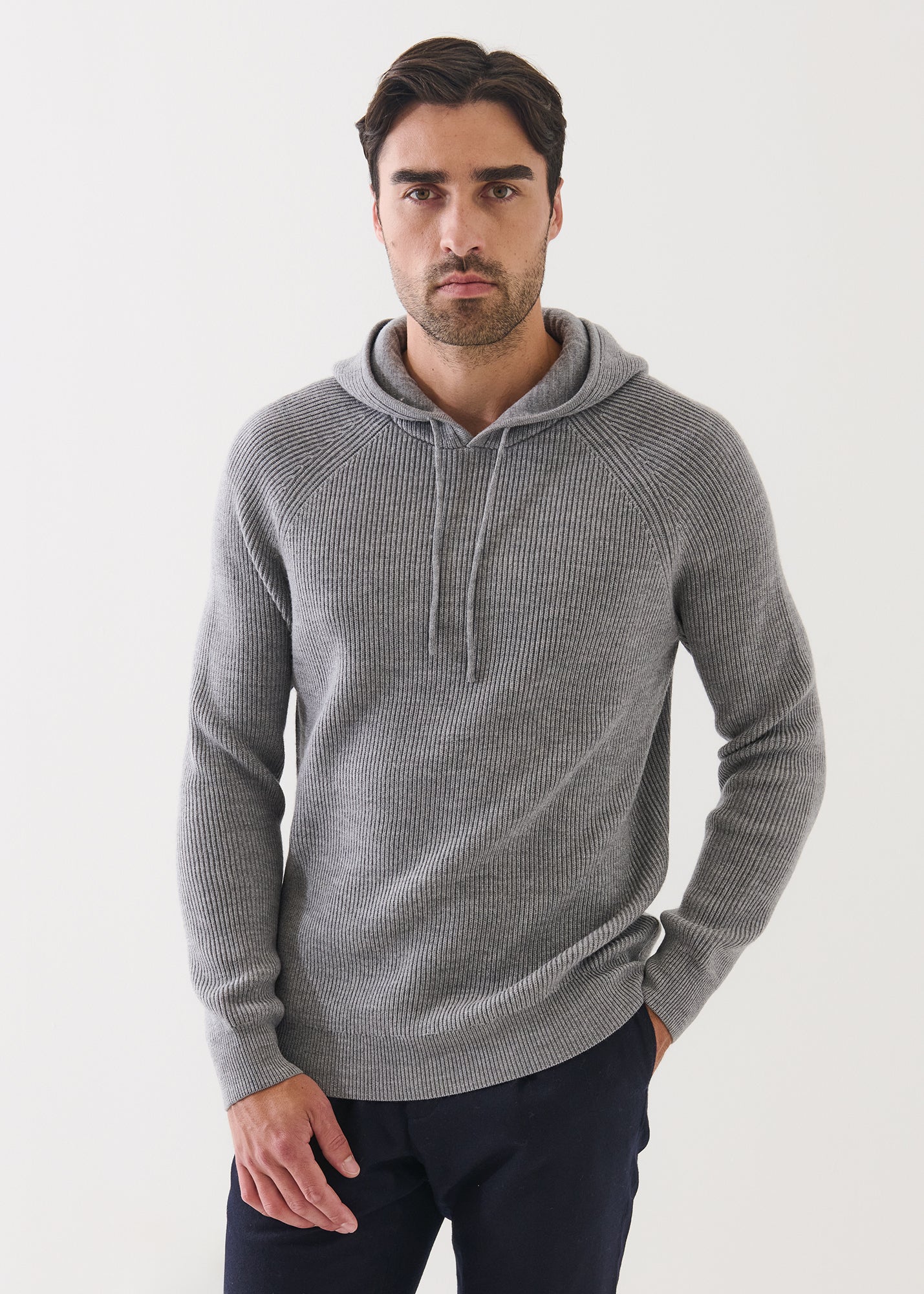Merino Ribbed Hoodie