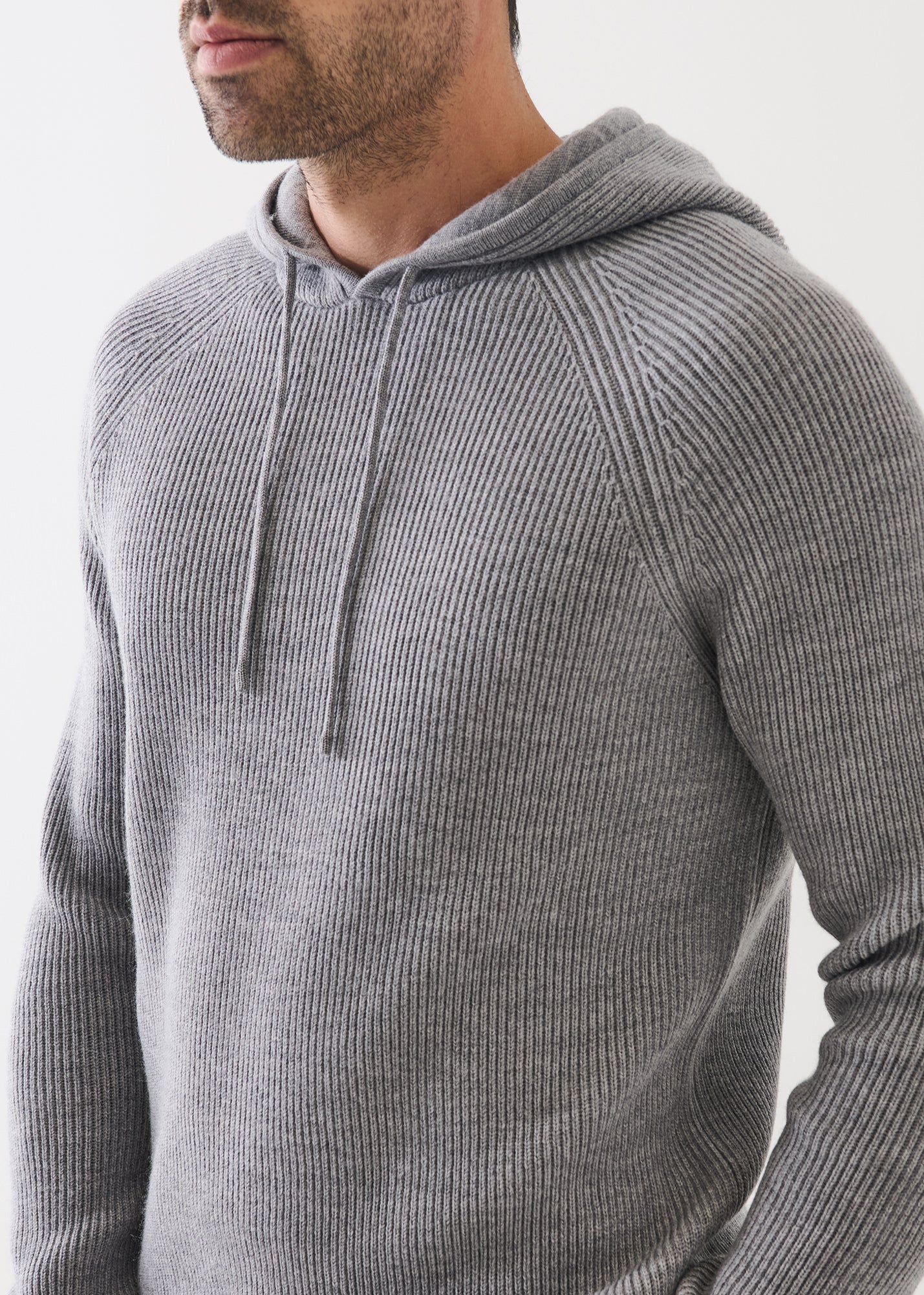 Merino Ribbed Hoodie