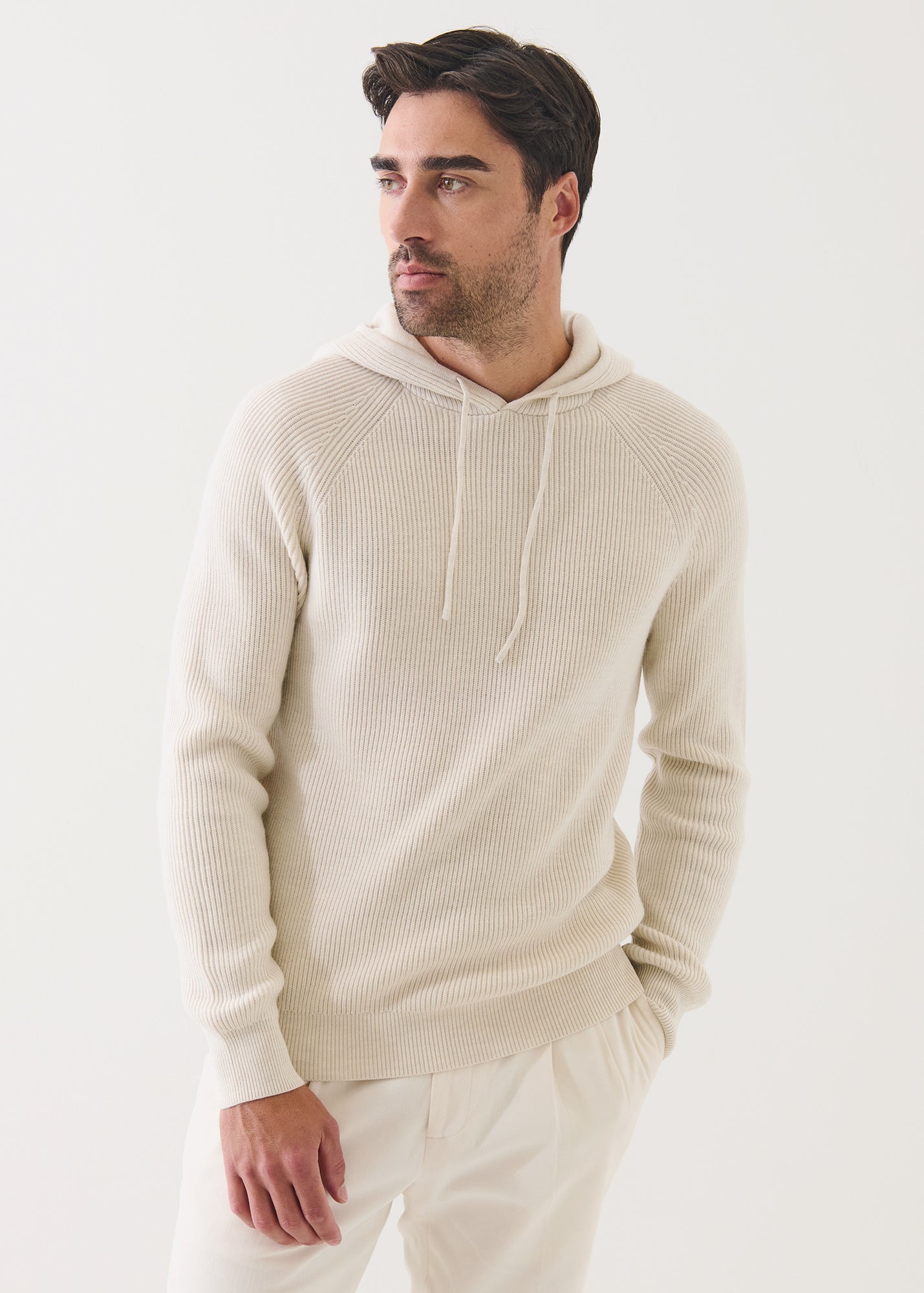 Merino Ribbed Hoodie