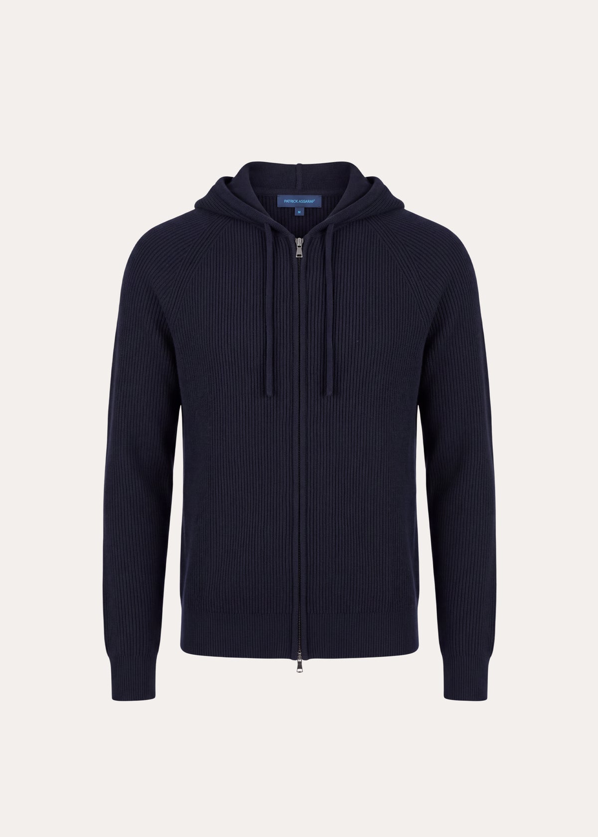 Extra-Fine Merino Wool Ribbed Full Zip Hoodie - PATRICK ASSARAF